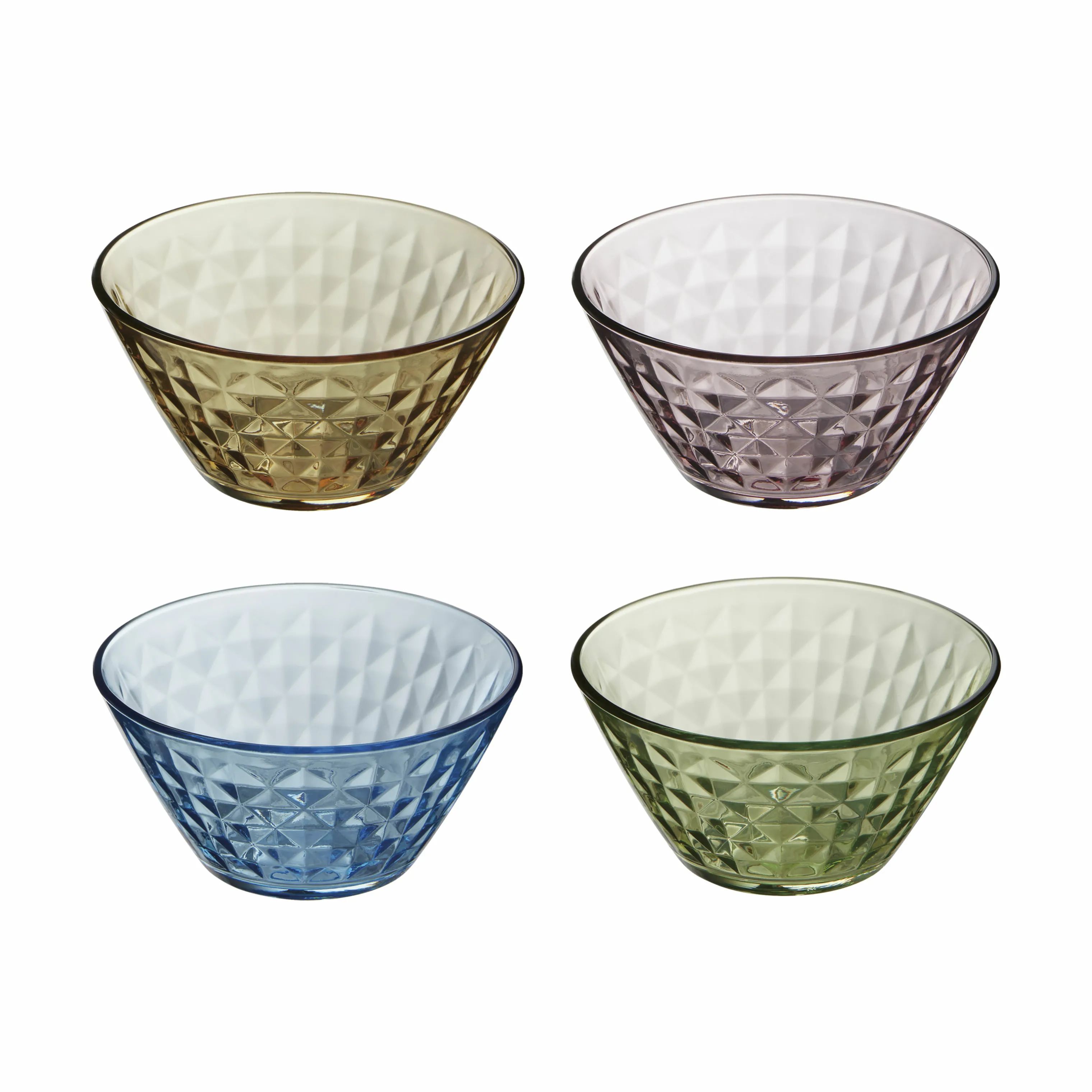 Aida Skåle Mosaic Skålsæt - 4 stk. i Amber/pink/ligth blue/green, 1