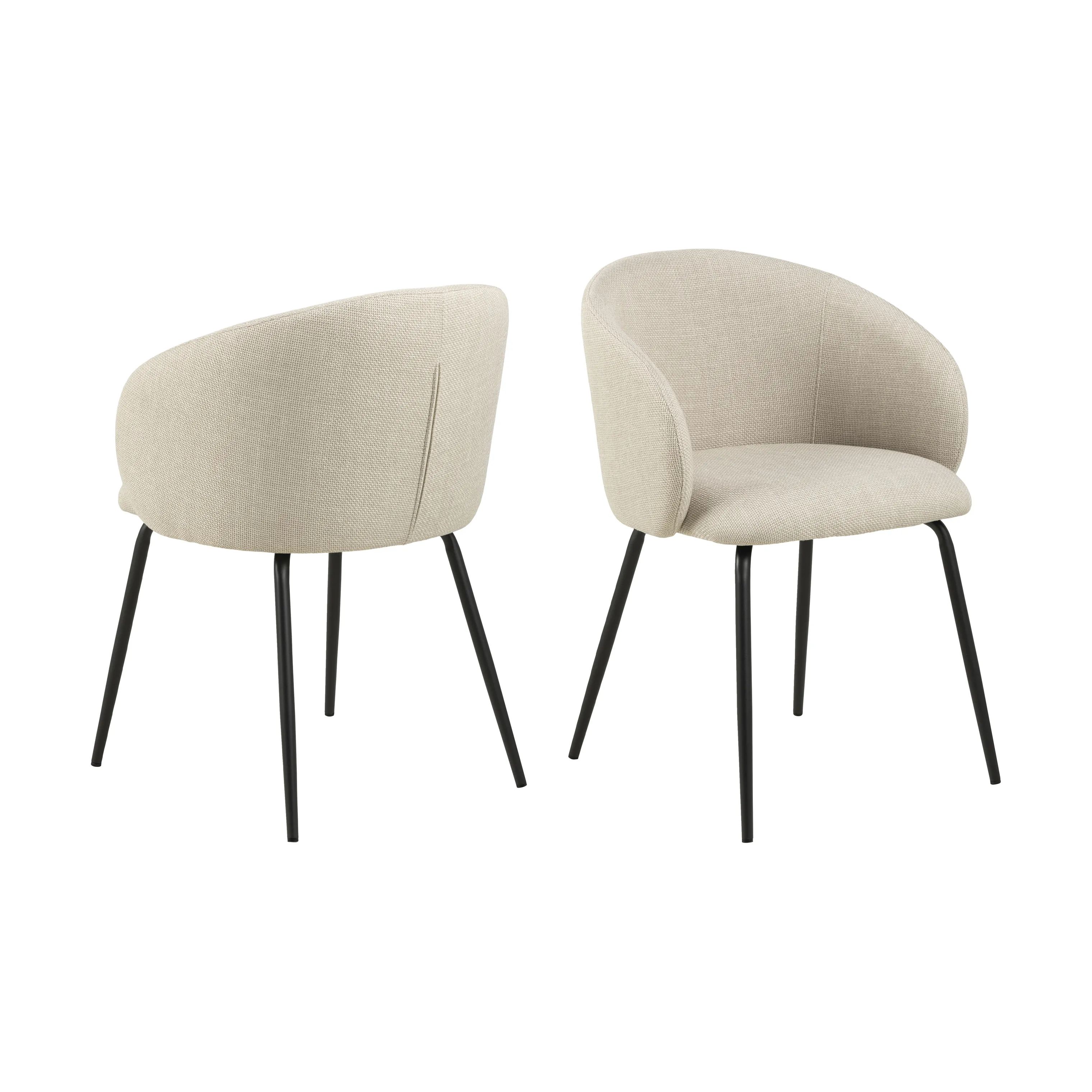 CASA Living Spisebordsstole Eleanor Spisebordsstol - 2 stk i Beige, 4