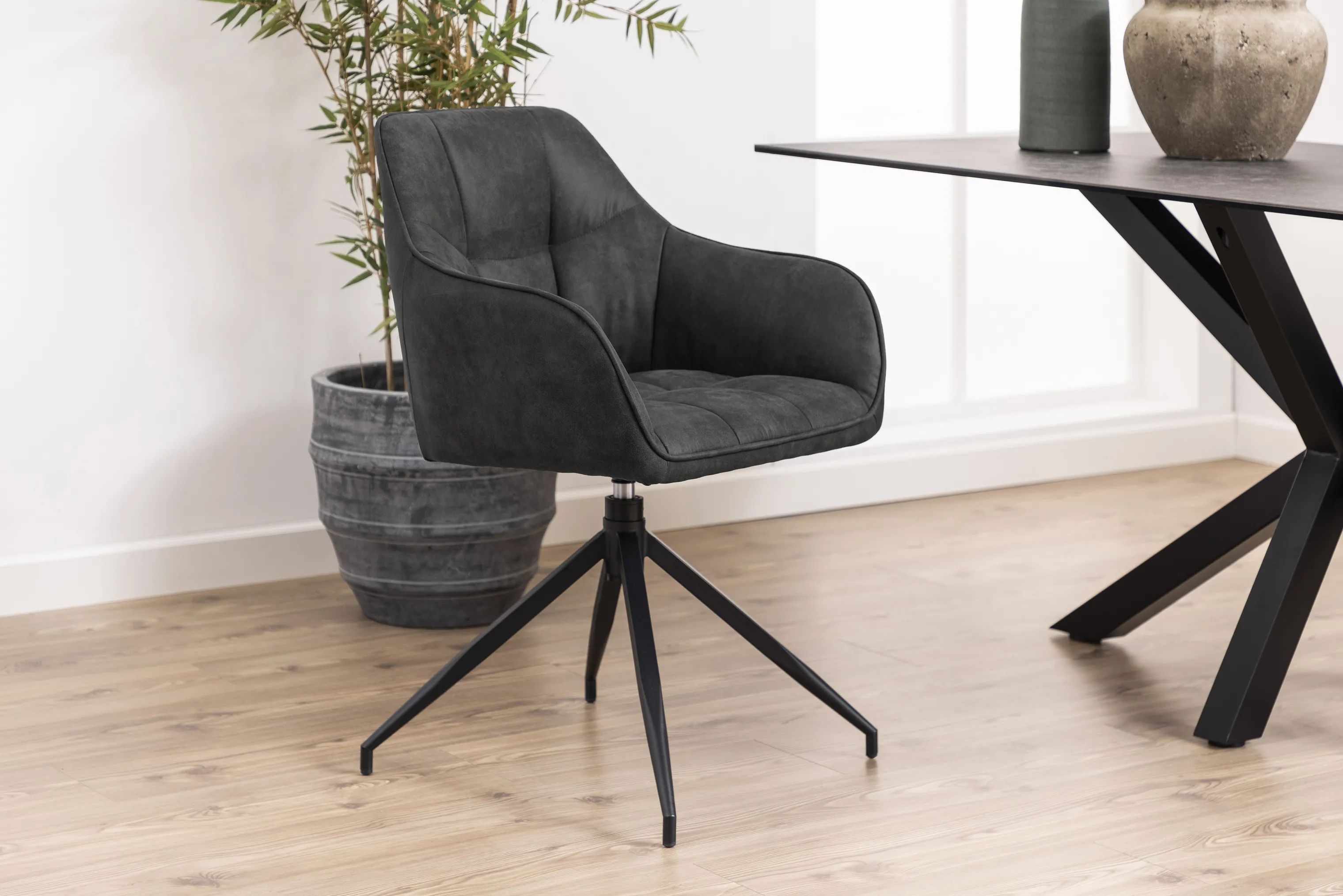 CASA Living Spisebordsstole Brenda Spisebordsstol i antracit/sort, 2
