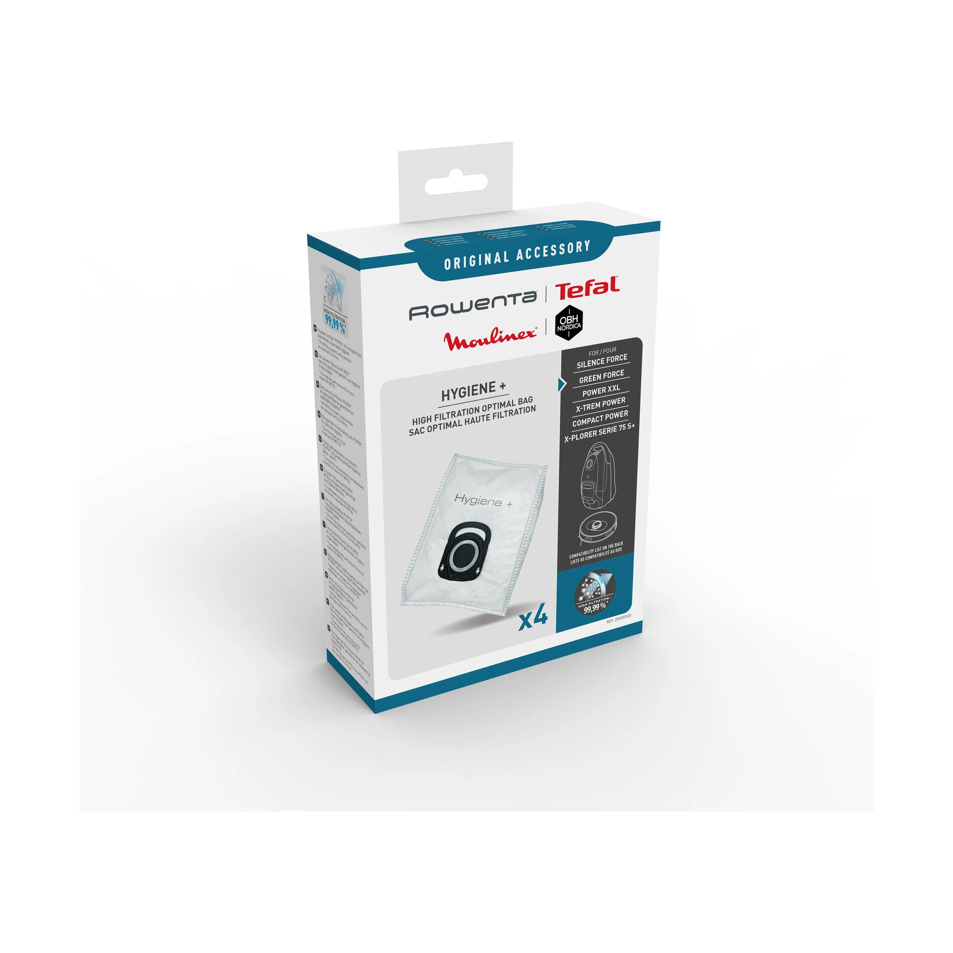 Tefal Støvsugerposer Hygiejne + Støvsugerpose - 4 stk. i Hvid, 3