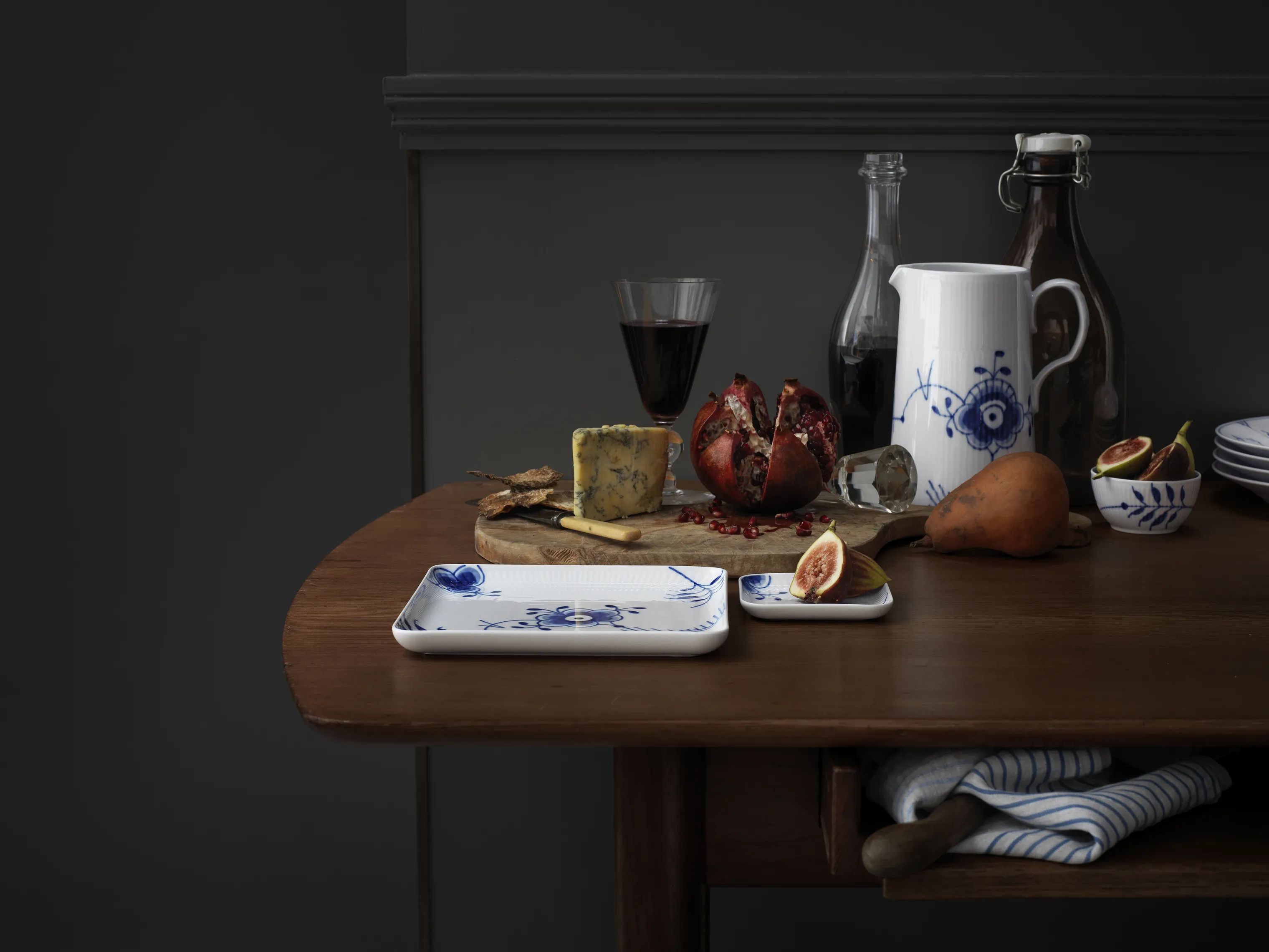Royal Copenhagen Serveringsskåle Blå Mega Riflet Skål i 15 cm, 2