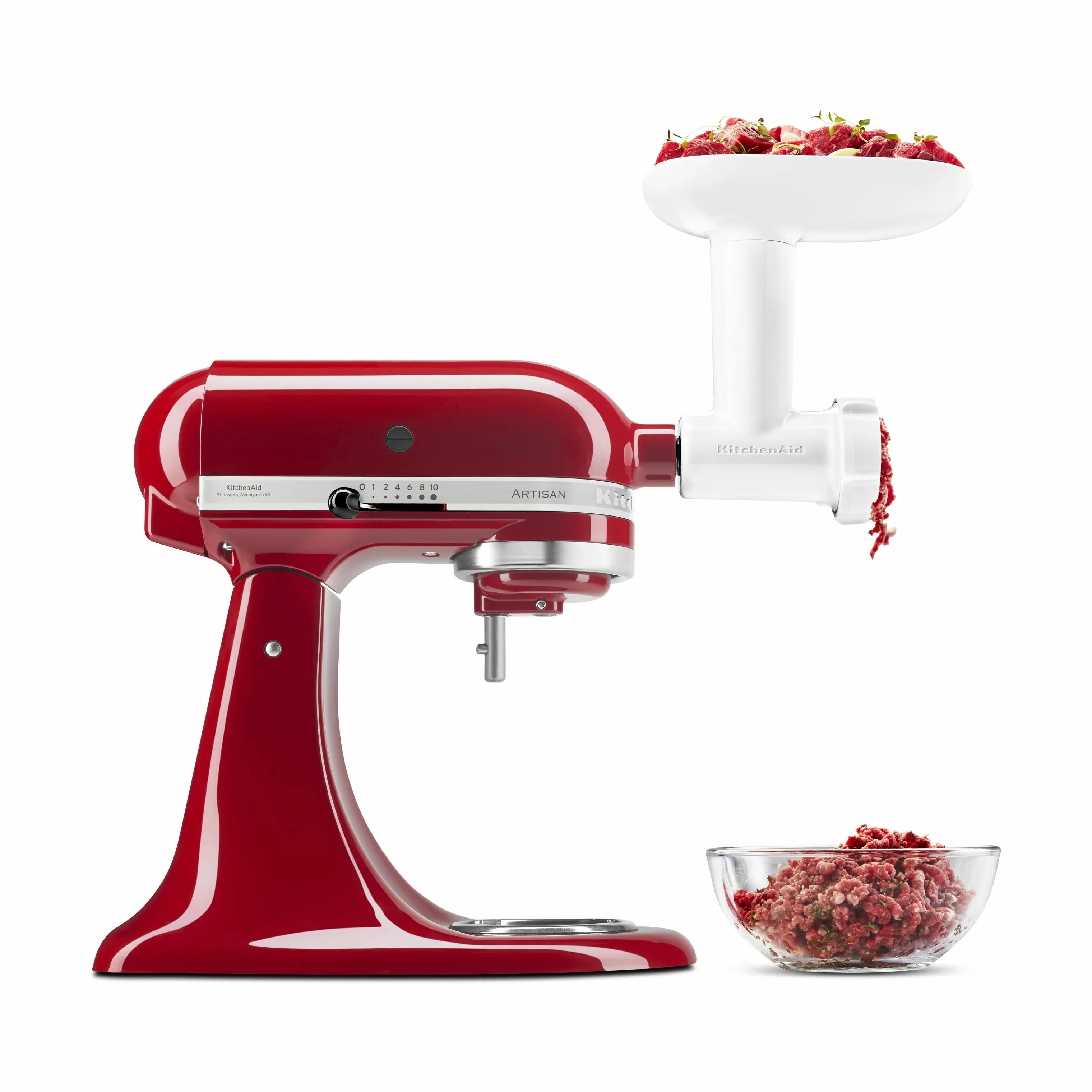 KitchenAid Tilbehør til røremaskiner Artisan Kødhakker i hvid, 3