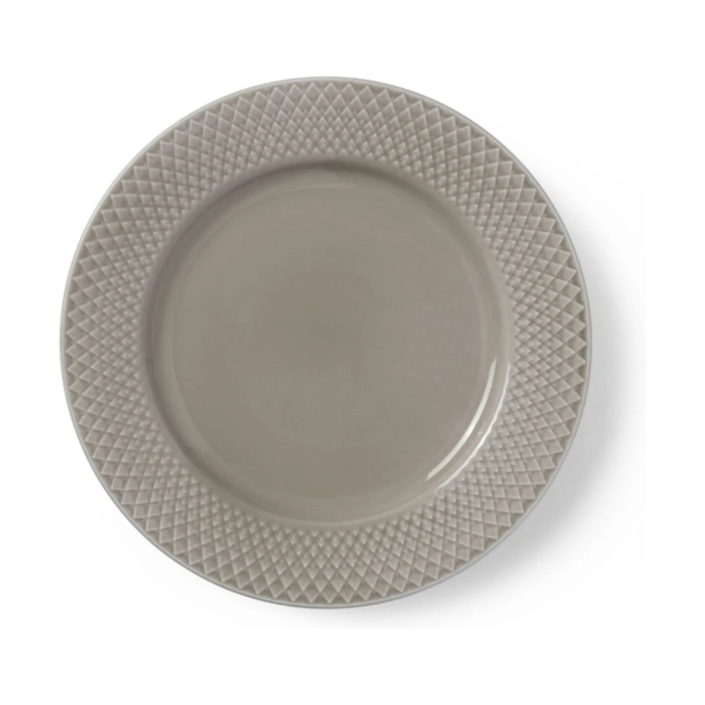 Lyngby Porcelæn Frokosttallerkener Rhombe Earth Frokosttallerken i Clay, 1