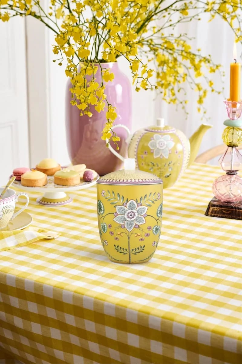 PIP Studio Krukker med låg Lily & Lotus Opbevaringskrukke i Yellow, 2