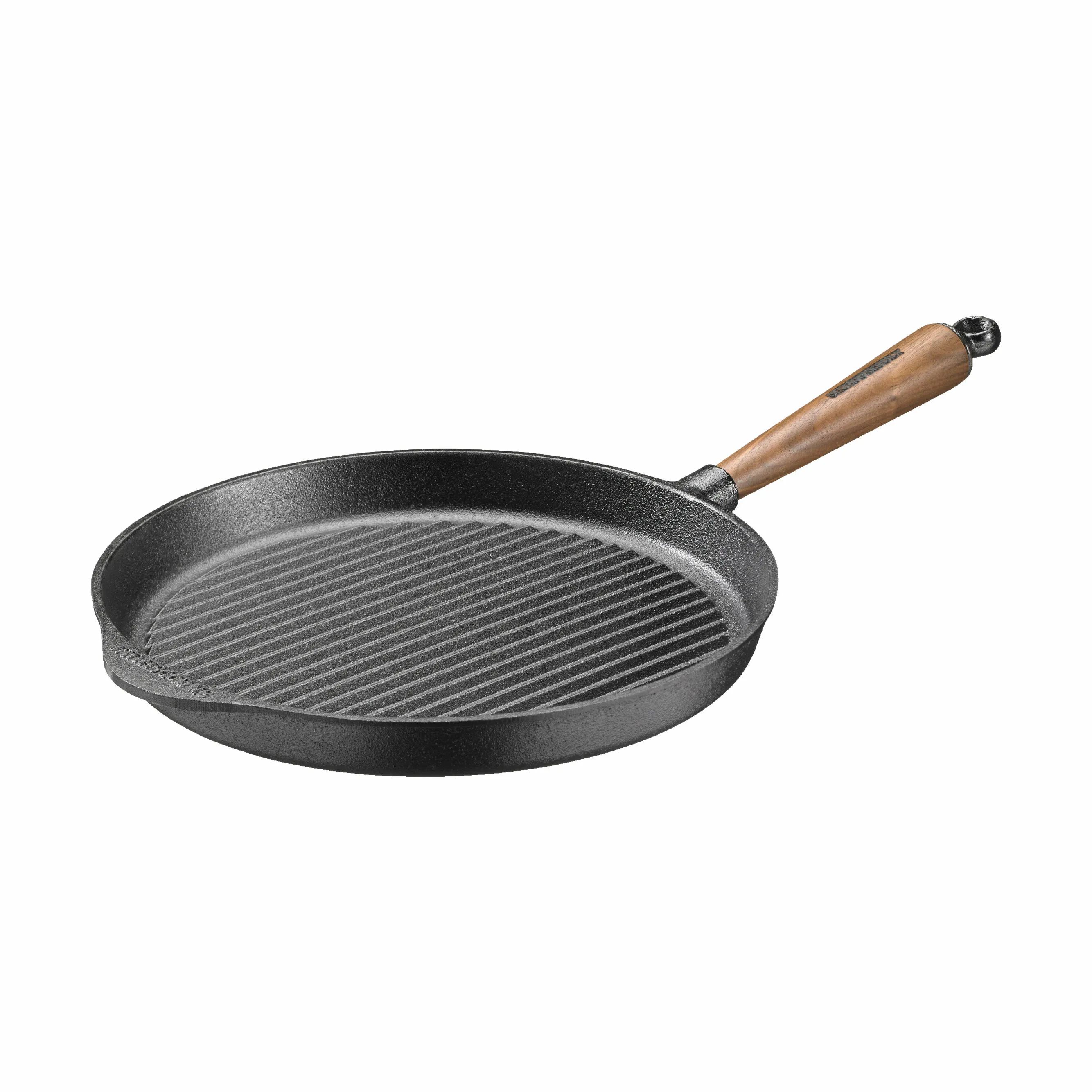 Skeppshult Grillpander Walnut Valnød Grillpande i Sort/Træ, 28 cm, 2