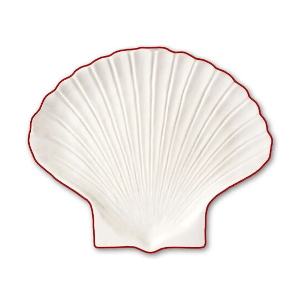 ByOn Kagetallerkener Sea collection Musling Tallerken i White/red, 16 cm, 1
