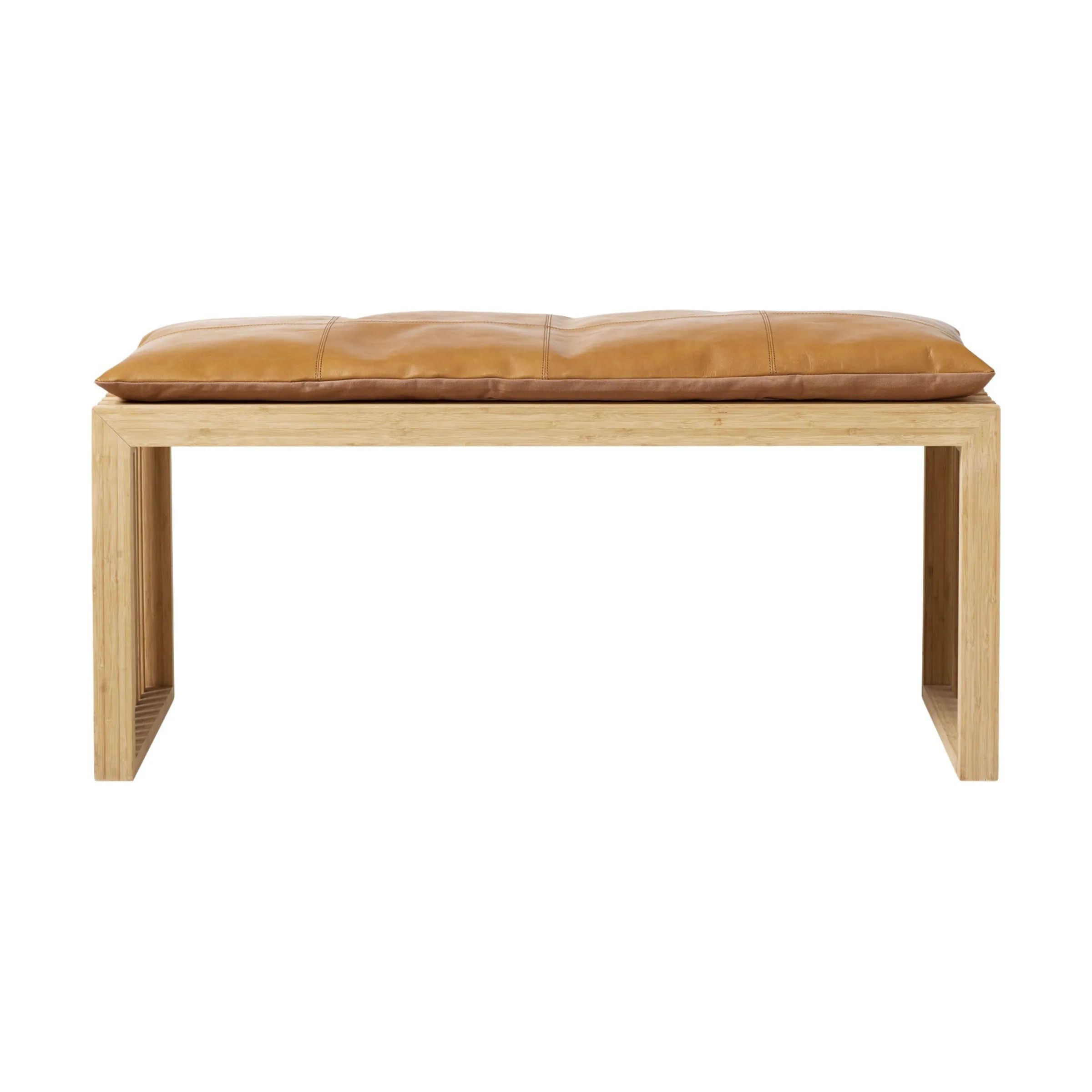 cinas Skamler Rib Bænk inkl. brun hynde i Bambus/brun, 104 cm, 4