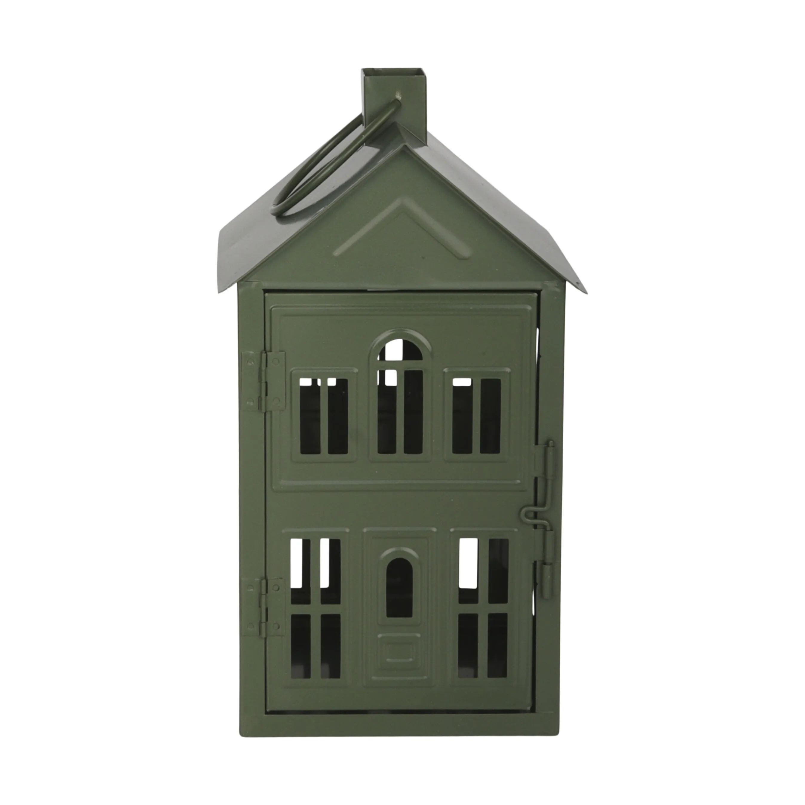 Casa Christmas Bloklysestage Lanterne i Grøn, 26,8 cm, 1