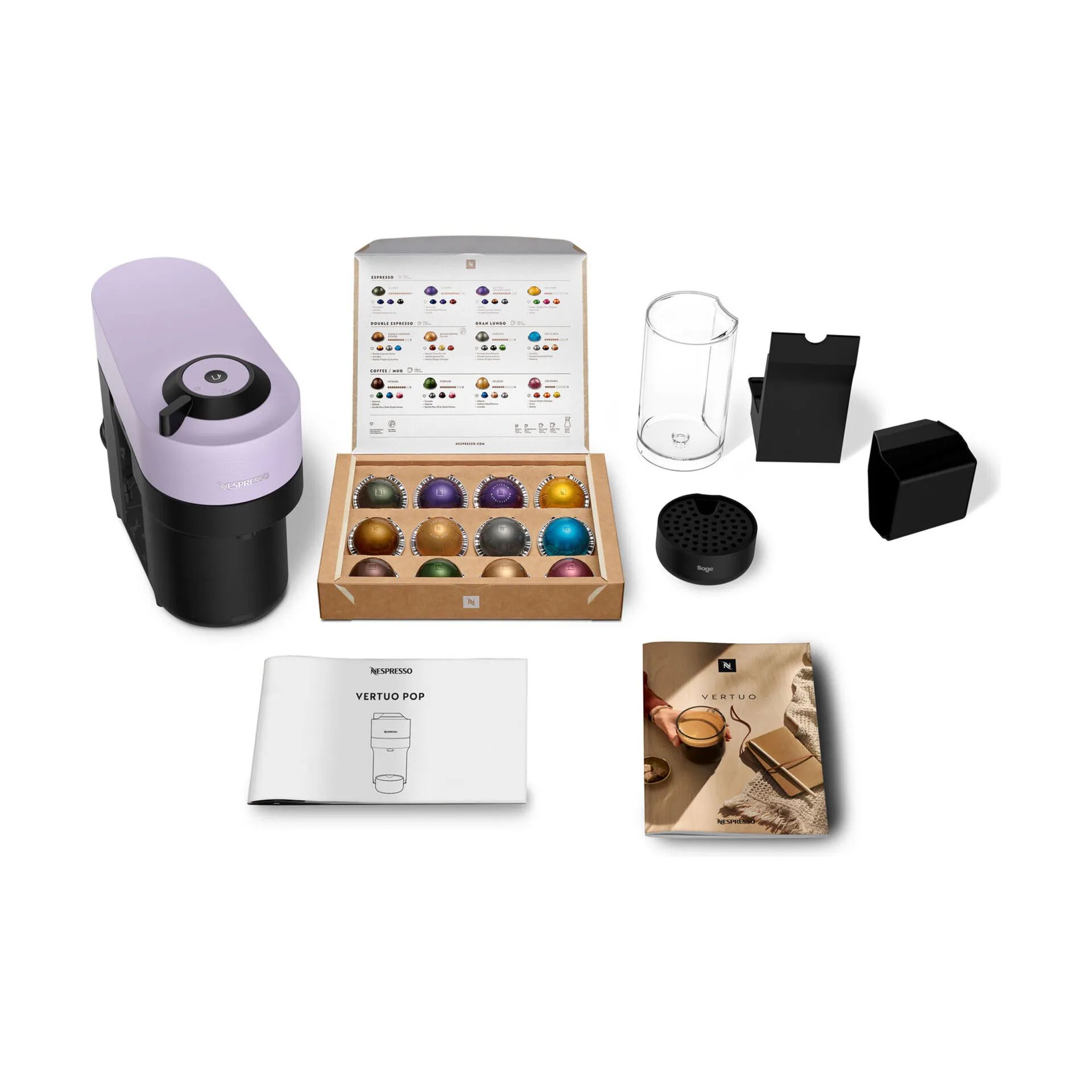 Sage Nespresso kapselmaskiner Vertuo Pop+ Deluxe Kapsel Kaffemaskine i Lilac, 2
