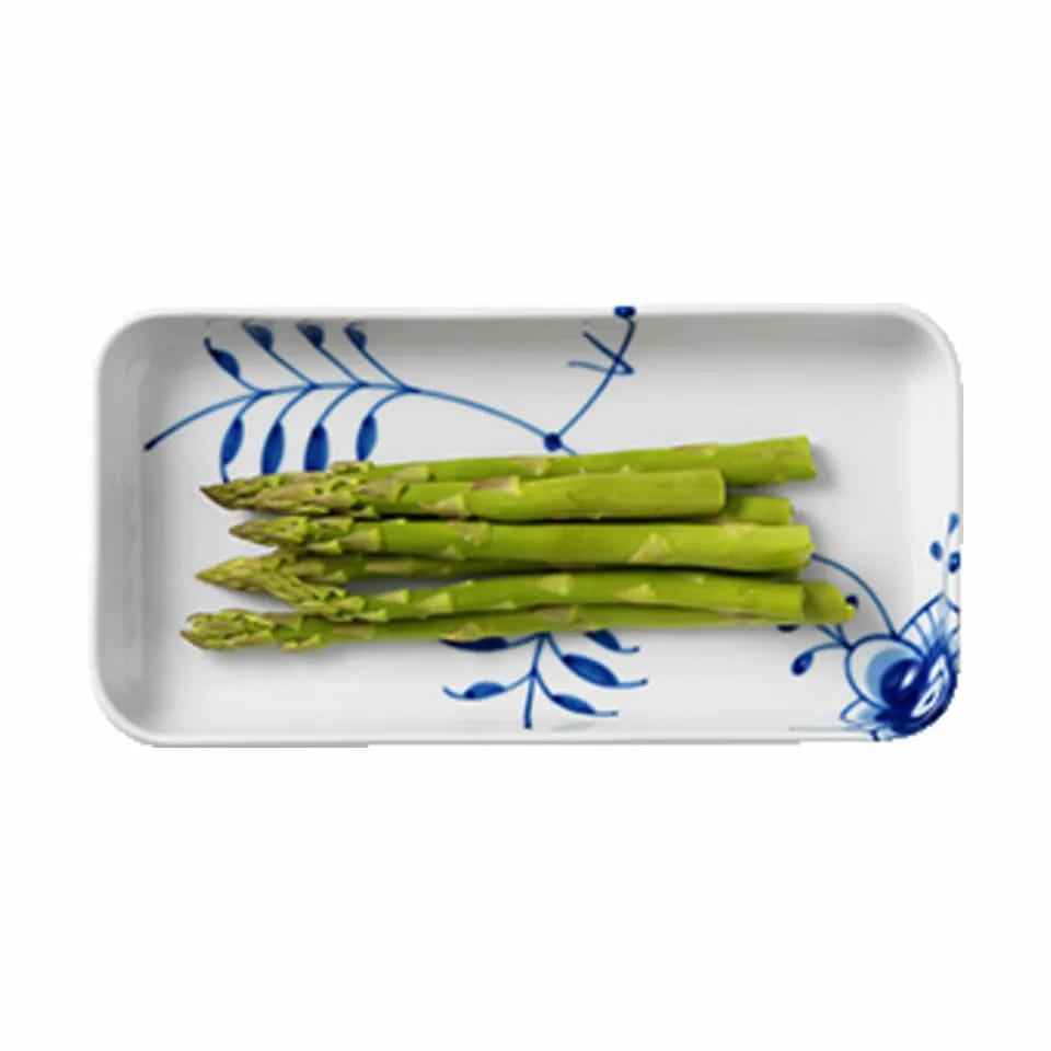 Royal Copenhagen Serveringsfade Blå Mega Riflet Serveringsfad i Koboltblå/hvid, 24 cm, 4