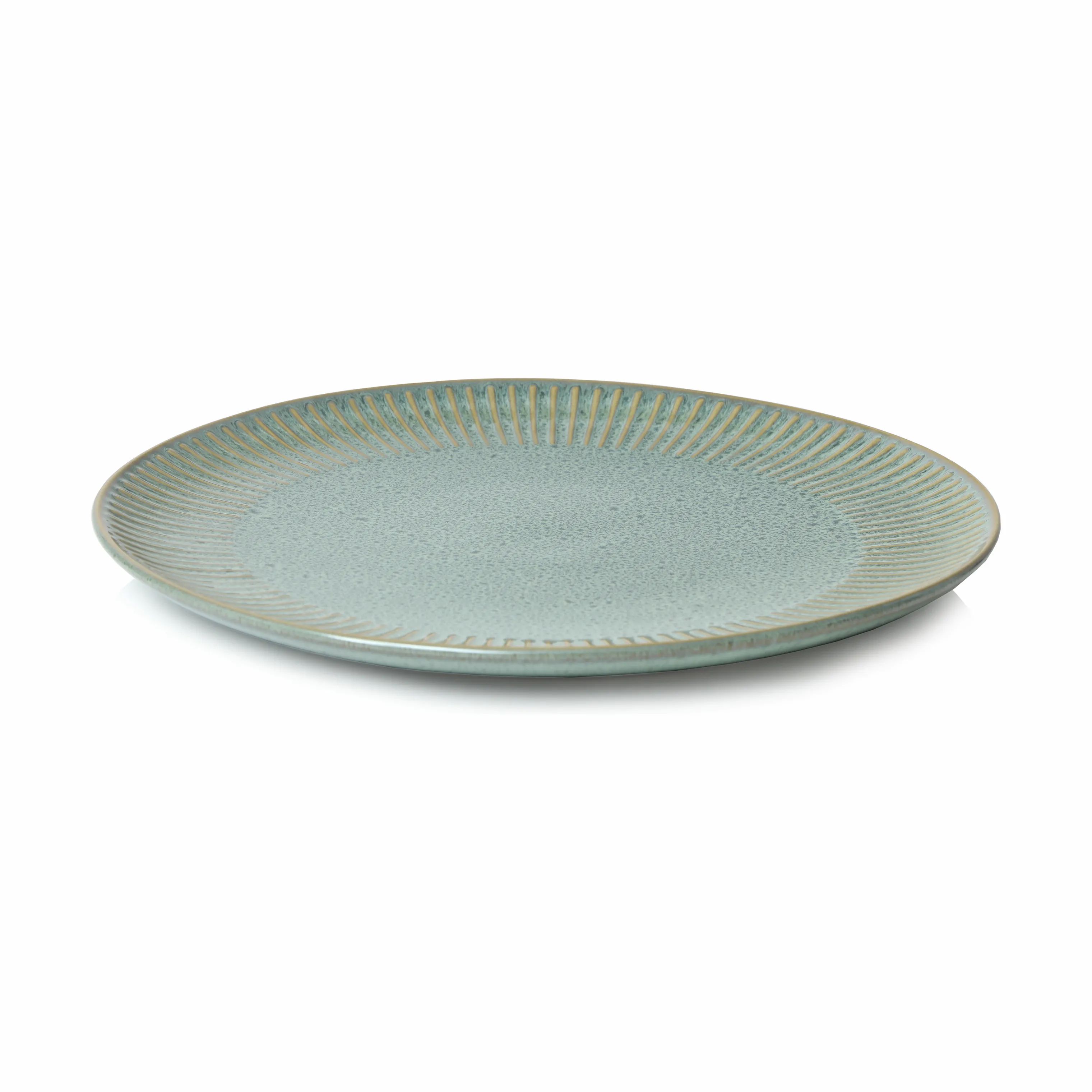 CASA Living Middagstallerkener Sofia Riflet Tallerken i Grøn, 27 cm, 4