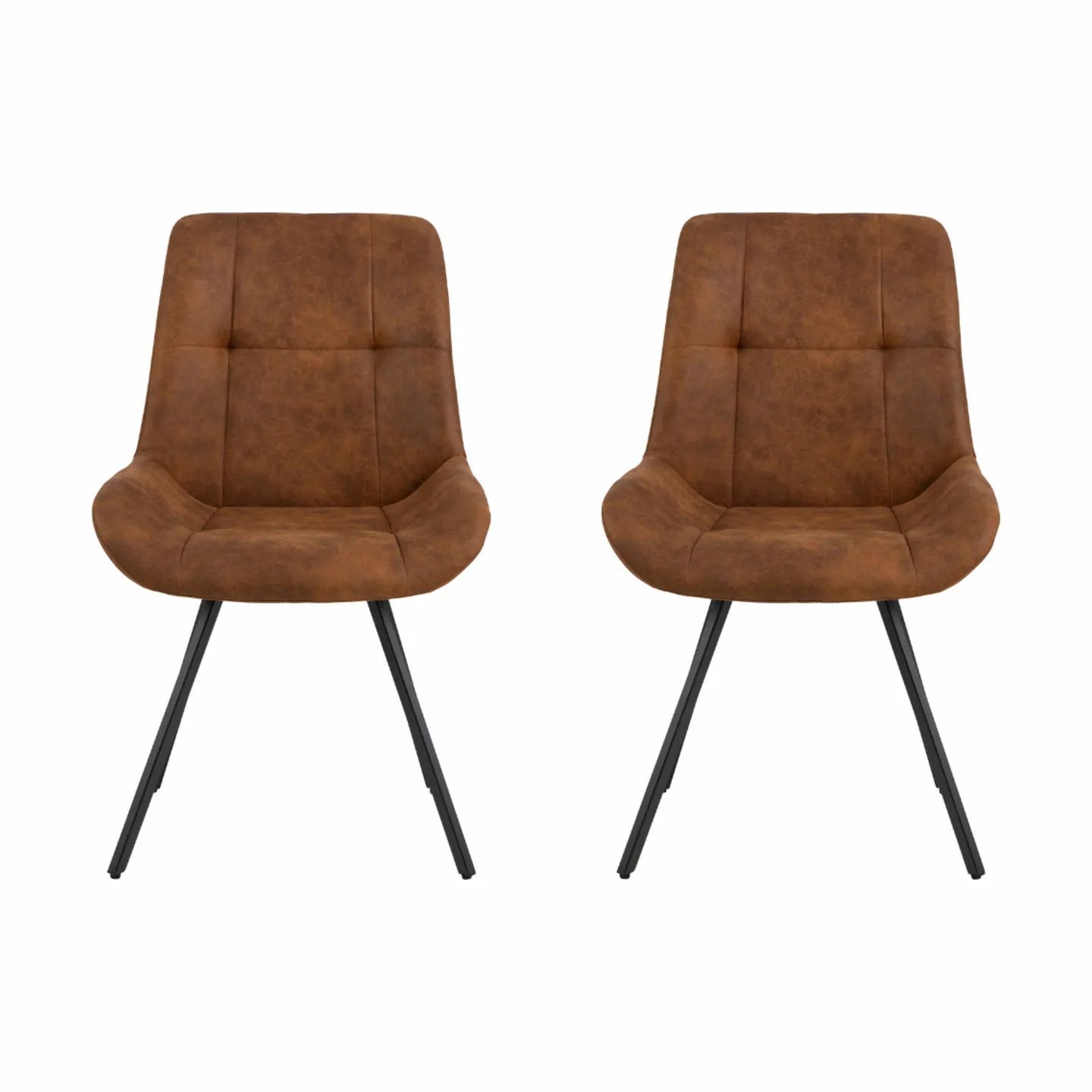 CASA Living Spisebordsstole Waylor Spisebordsstol - 2 stk. i camel/sort, 1