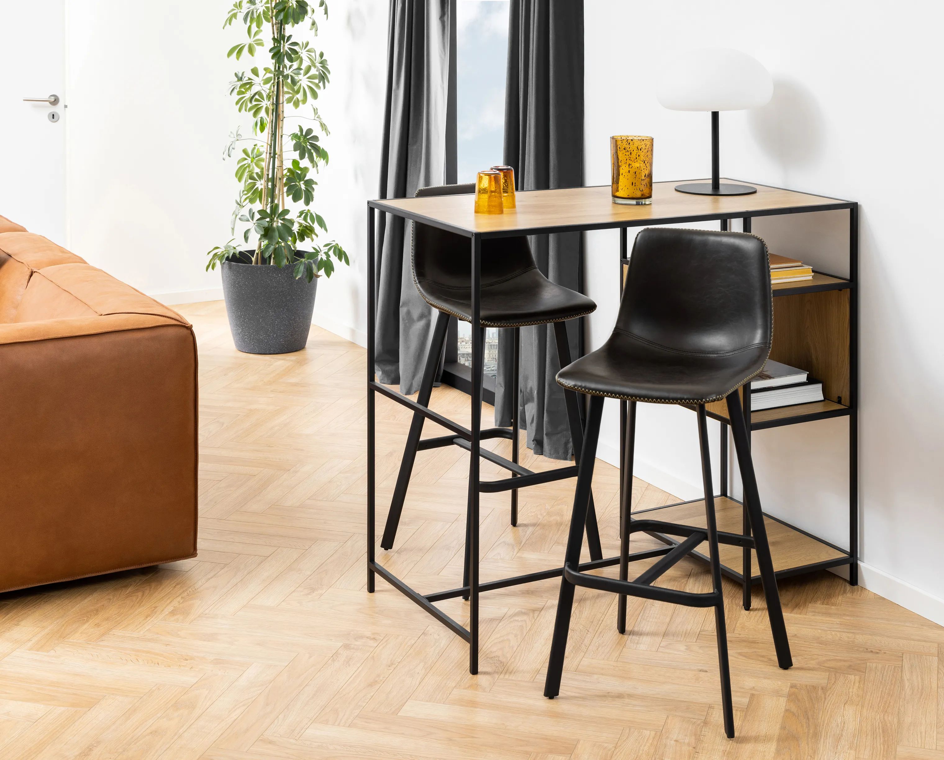 CASA Living Barstole Oregon Barstol - 2 stk i Sort, 2