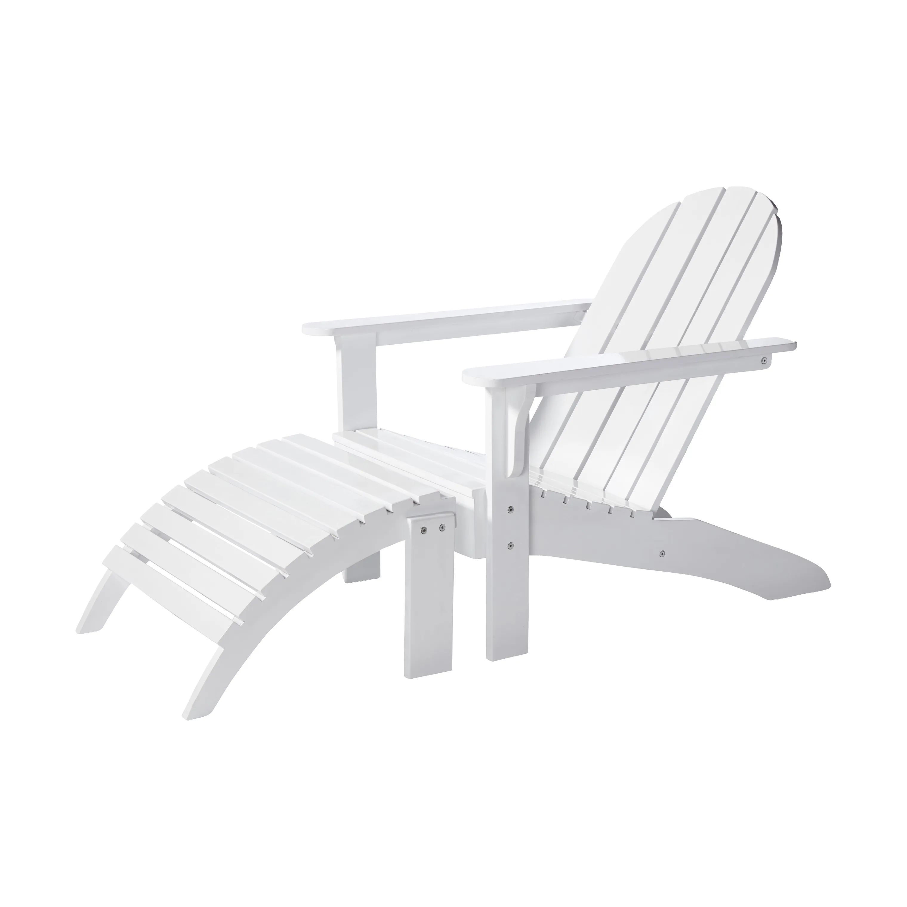 cinas Loungestole Adirondack Loungestol m. fodskammel i Hvid, 1