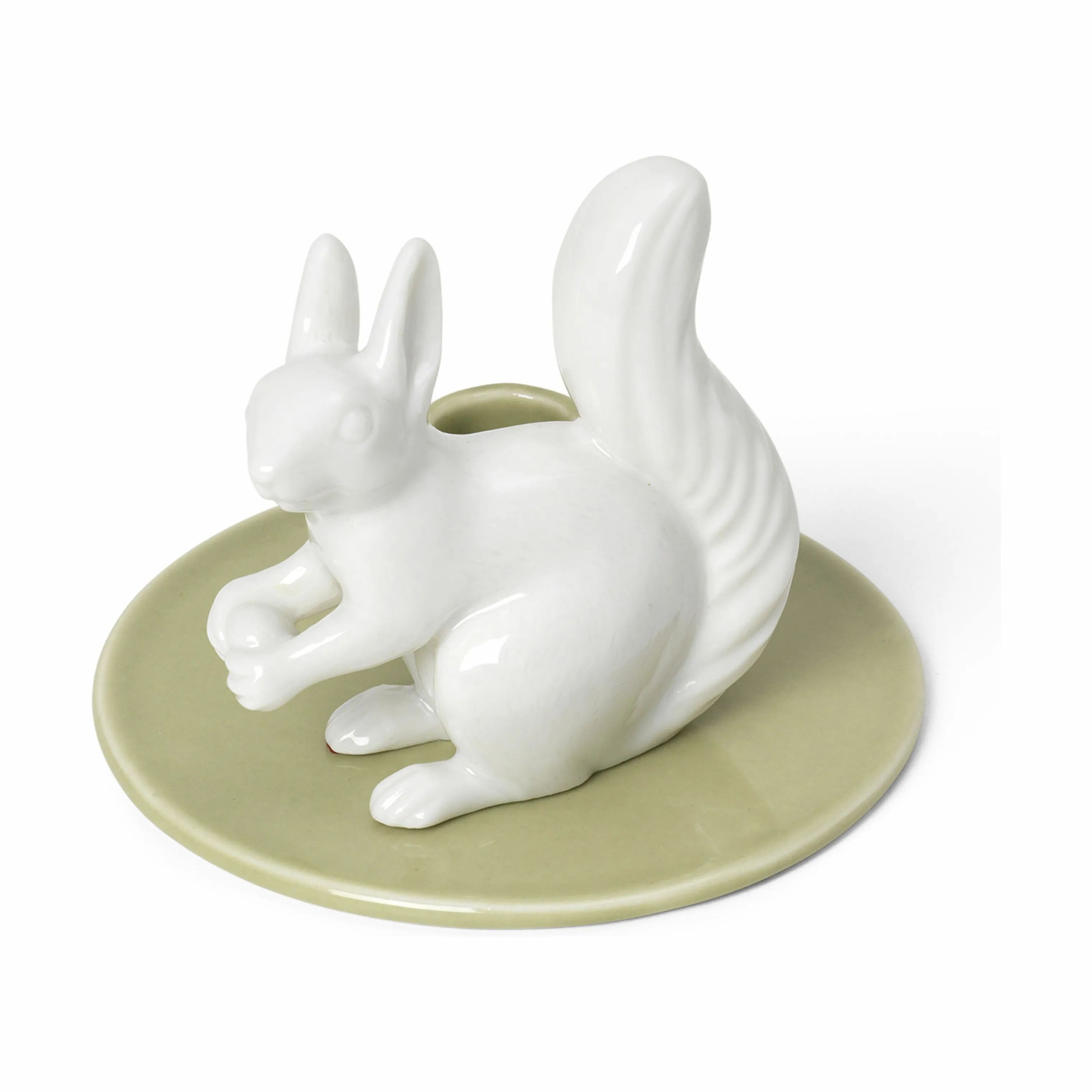 Dottir Kronelysestage Sweet Stories Squirrel Lysestage i Wasabi/hvid, 6,7 cm, 1