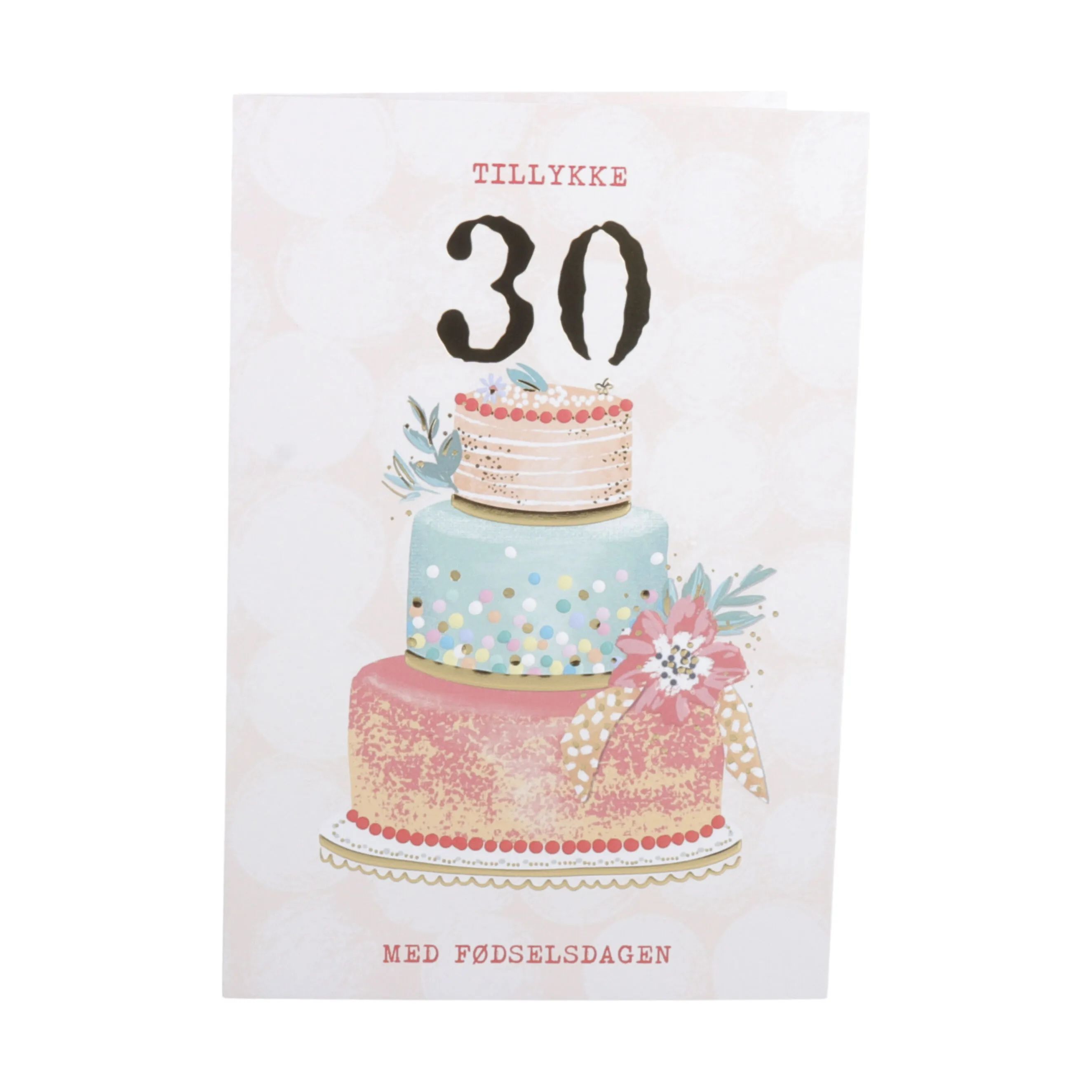 CASA Living Kort Kort - Tillykke 30 år i Rosa/multifarvet, 1