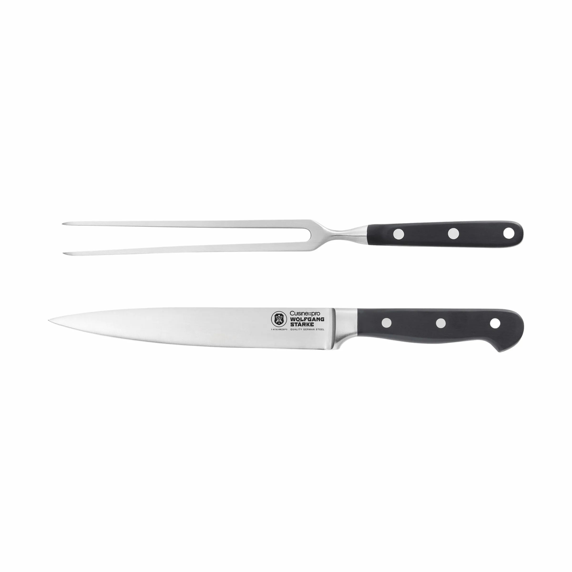 THE CUSTOM CHEF™ Forskærerknive og sæt Cuisine::pro® WOLFGANG
STARKE™ Cuisine::pro WOLFGANG STARKE™ Forskæresæt - 2 dele i sølvfarvet/sort, 1