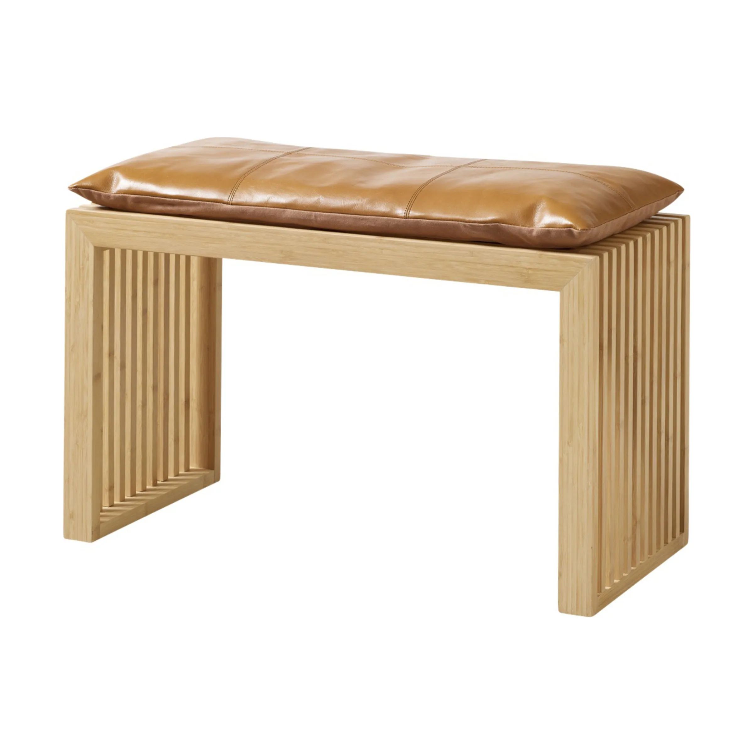 cinas Skamler Rib Bænk inkl. brun hynde i Bambus/brun, 73 cm, 1