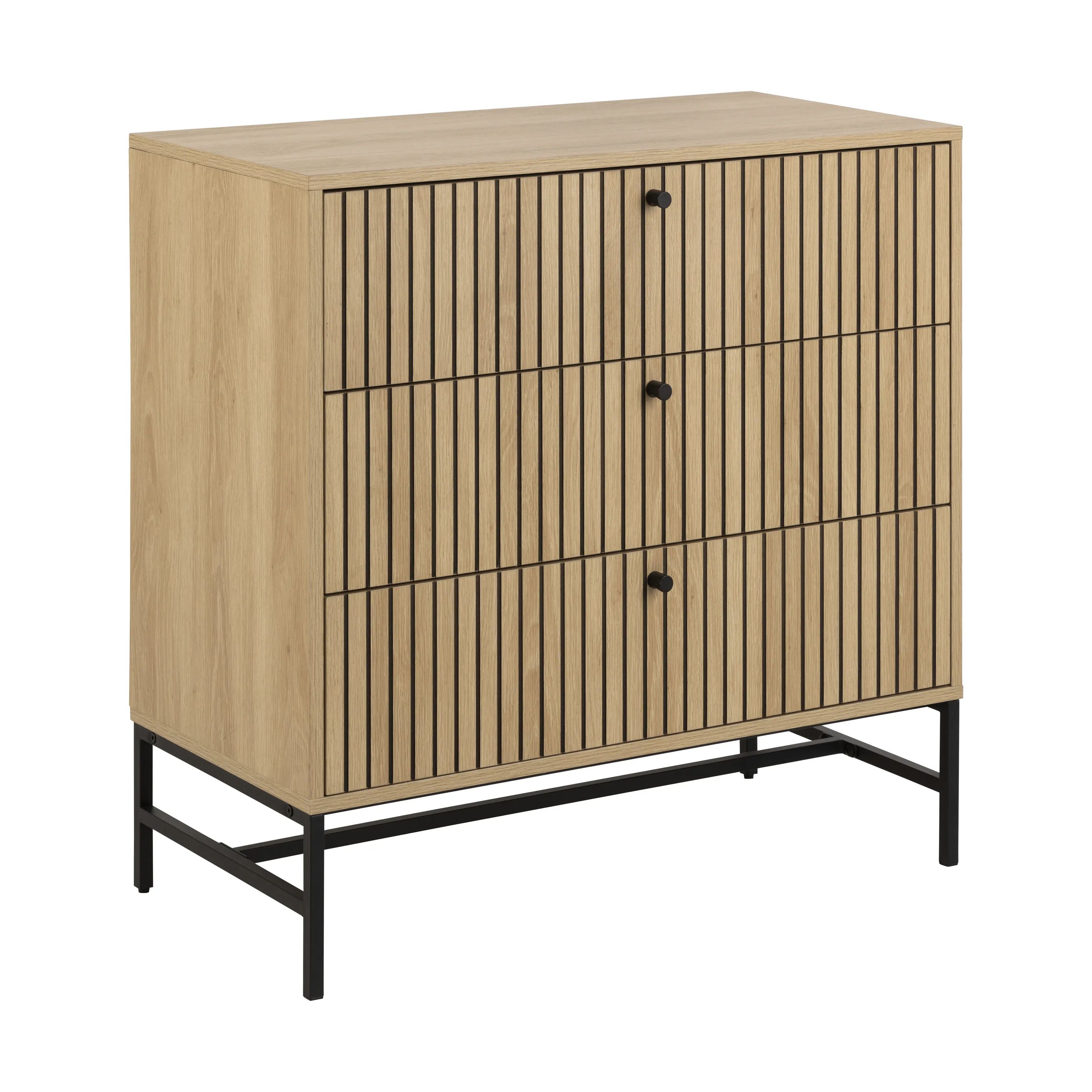 CASA Living Kommoder Albany Kommode i Natur, H80,4 x B80,6 x L40 cm, 3