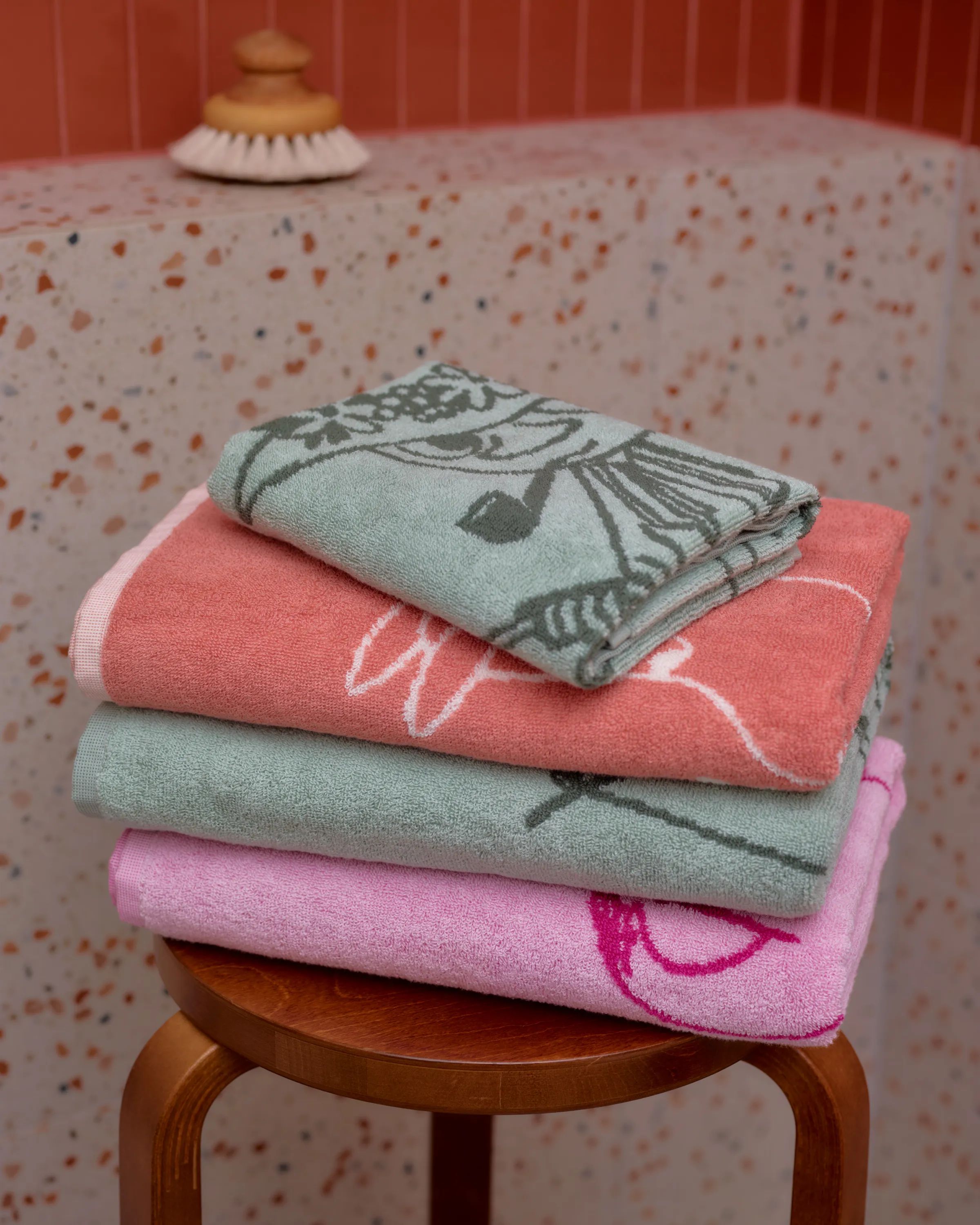 Moomin Arabia Håndklæder Kærester Håndklæde - Snorkfrøken i pink, B50 x L70 cm, 3