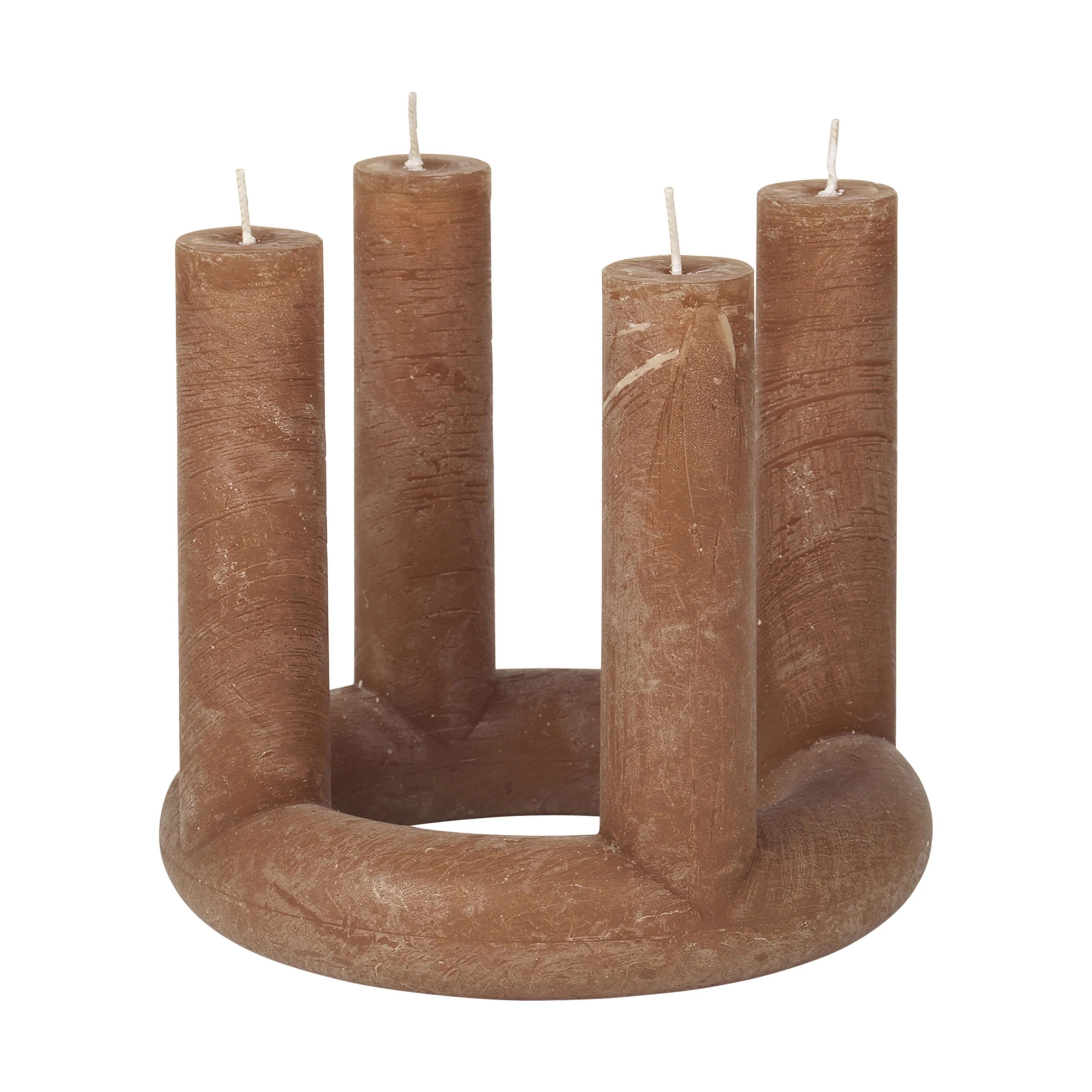 Broste Copenhagen Bloklys Lucille Skulptur Lys i Indian Tan, 1