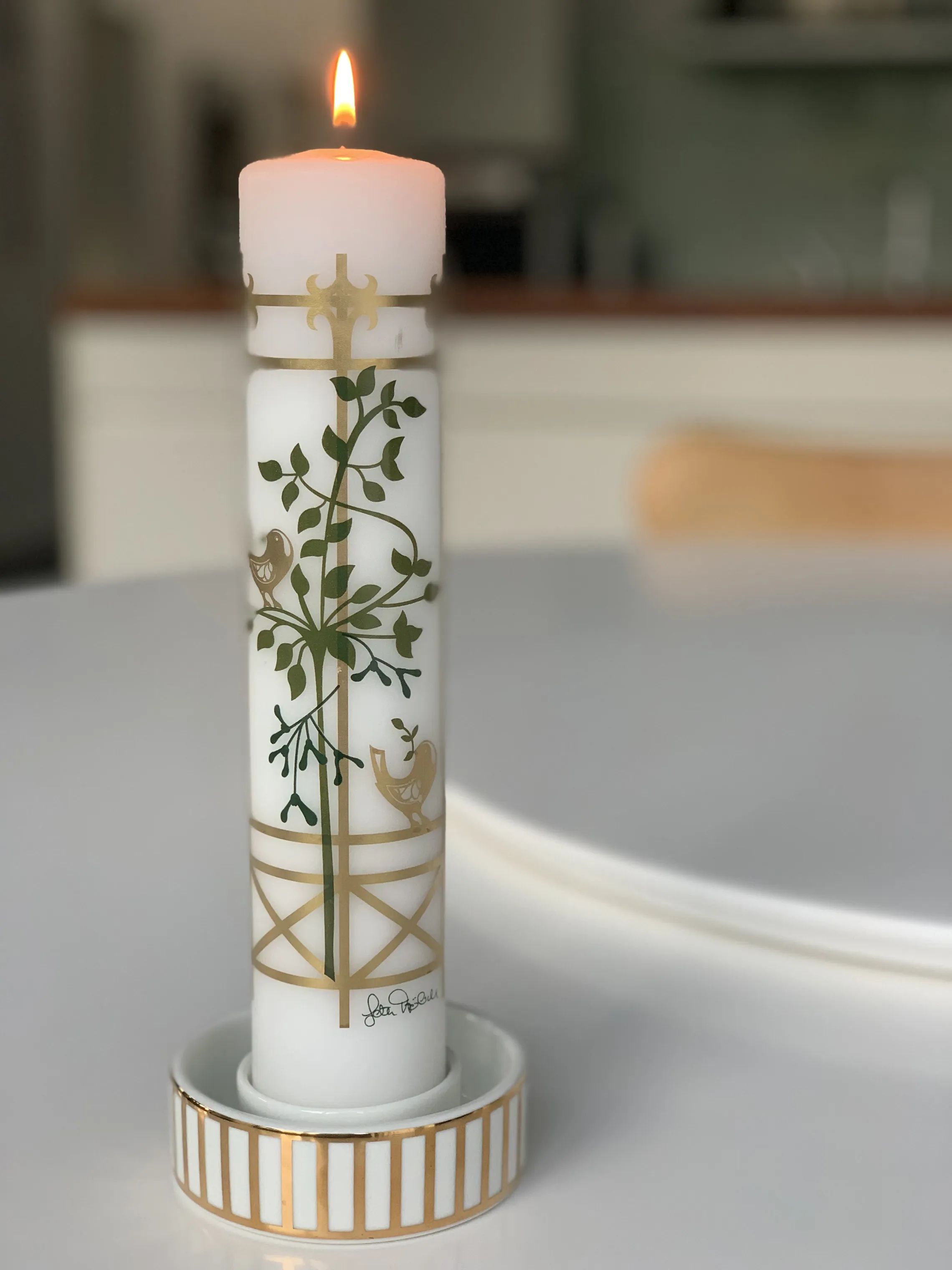 Jette Frölich Design Kalenderlys Kalenderlys i Hvid / Guld / Grøn, 2
