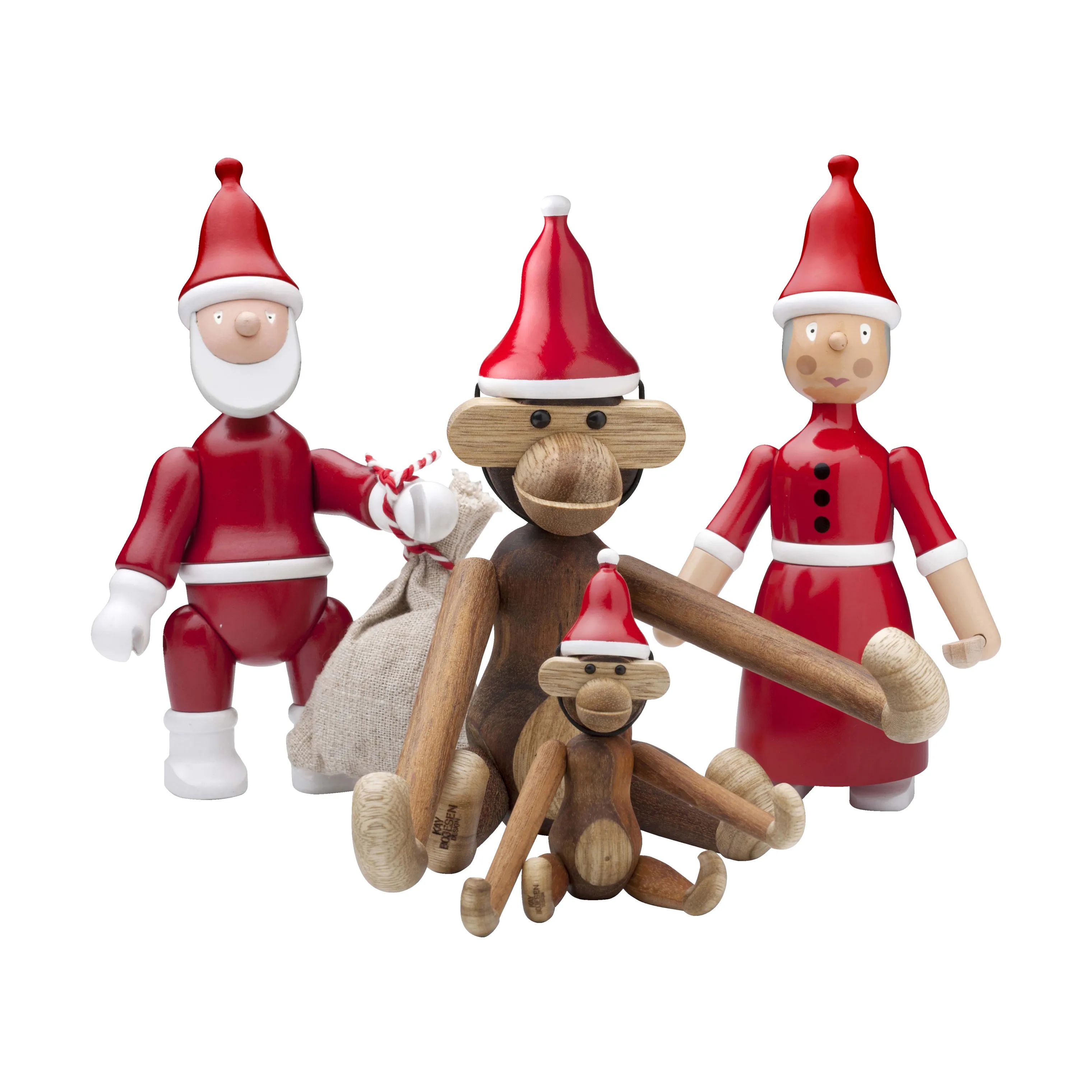 Kay Bojesen Nisser Nissehue - Mini i Rød/hvid, 3 cm, 5