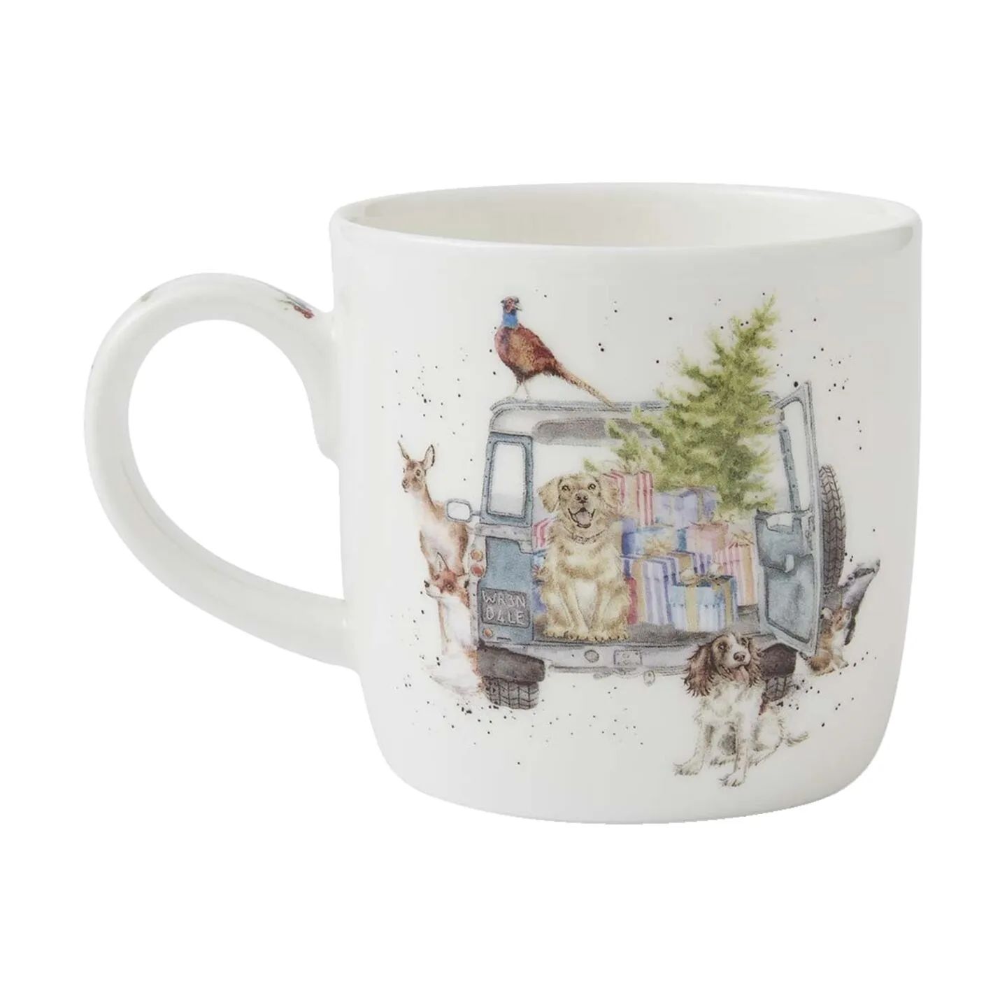 Royal Worcester Krus og kopper med hank Wrendale Krus - Driving home xms i Dyr, 4