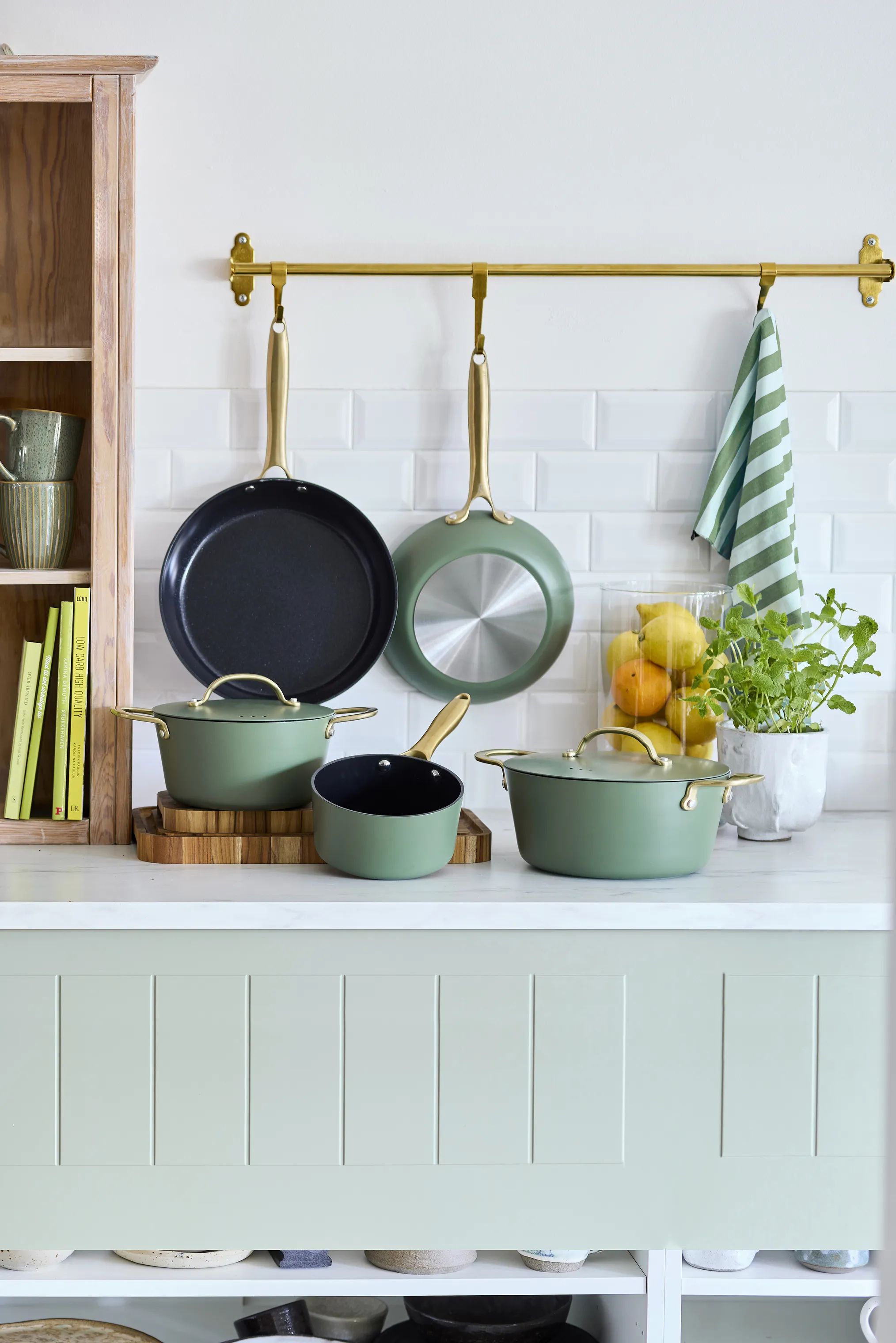 Cook & Baker Grydesæt Colourful Colour Pande- og Grydesæt - 7 dele i Grøn, 3