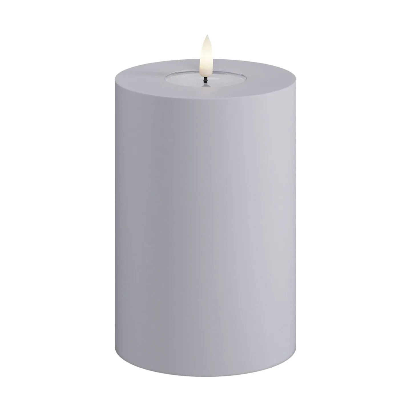 Deluxe Homeart LED-lys Real Flame LED Udendørs Bloklys i Støvet Blå, 15 cm, 1