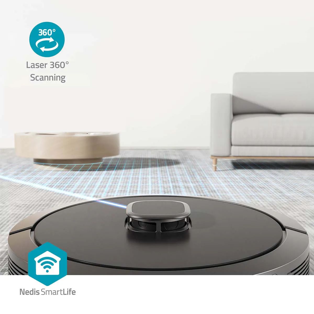 Nedis Robotstøvsugere Smart Life Robotstøvsuger WIFIVCL002CBK i WIFIVCL002CBK sort, 2
