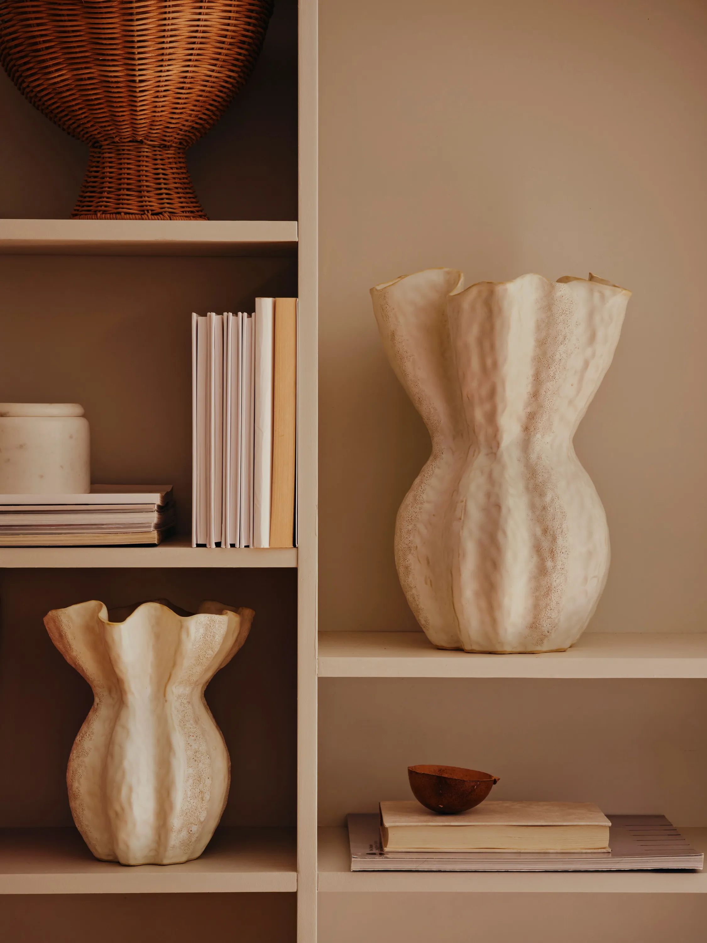 Broste Copenhagen Vaser Cori Vase i Hvid, 36 cm, 2