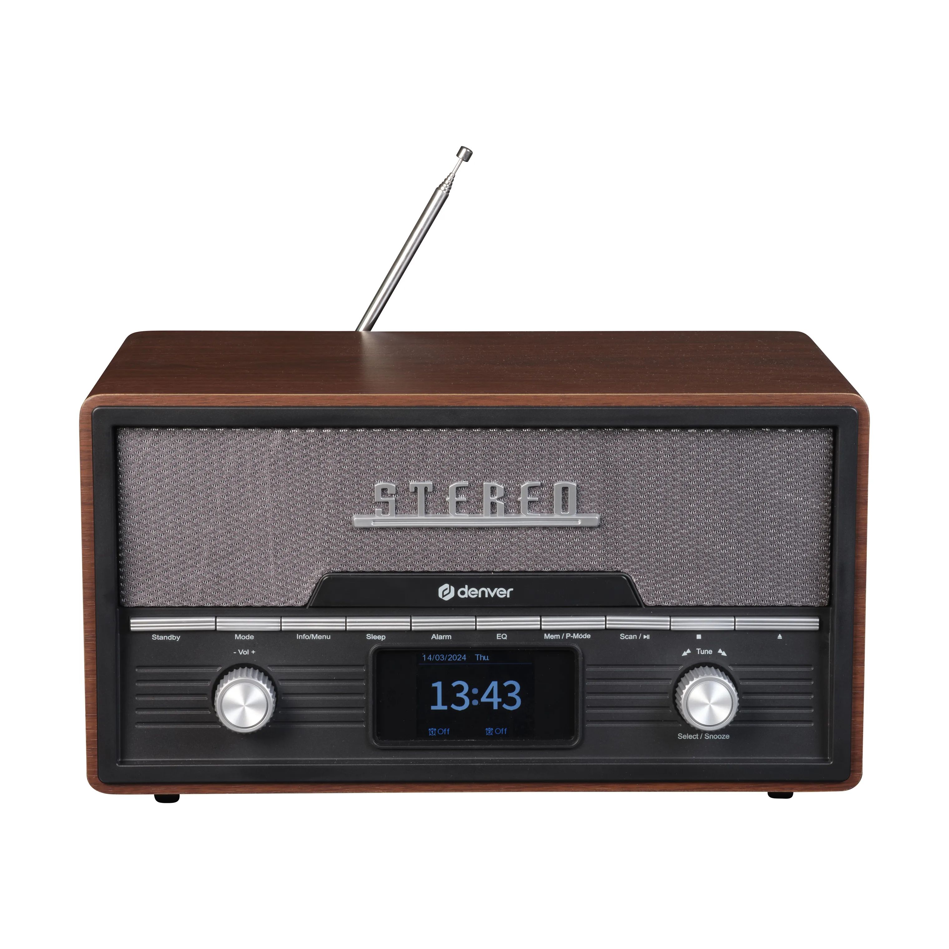 Denver Højtalere Retro Anlæg MDA-525DW i Brun, 1
