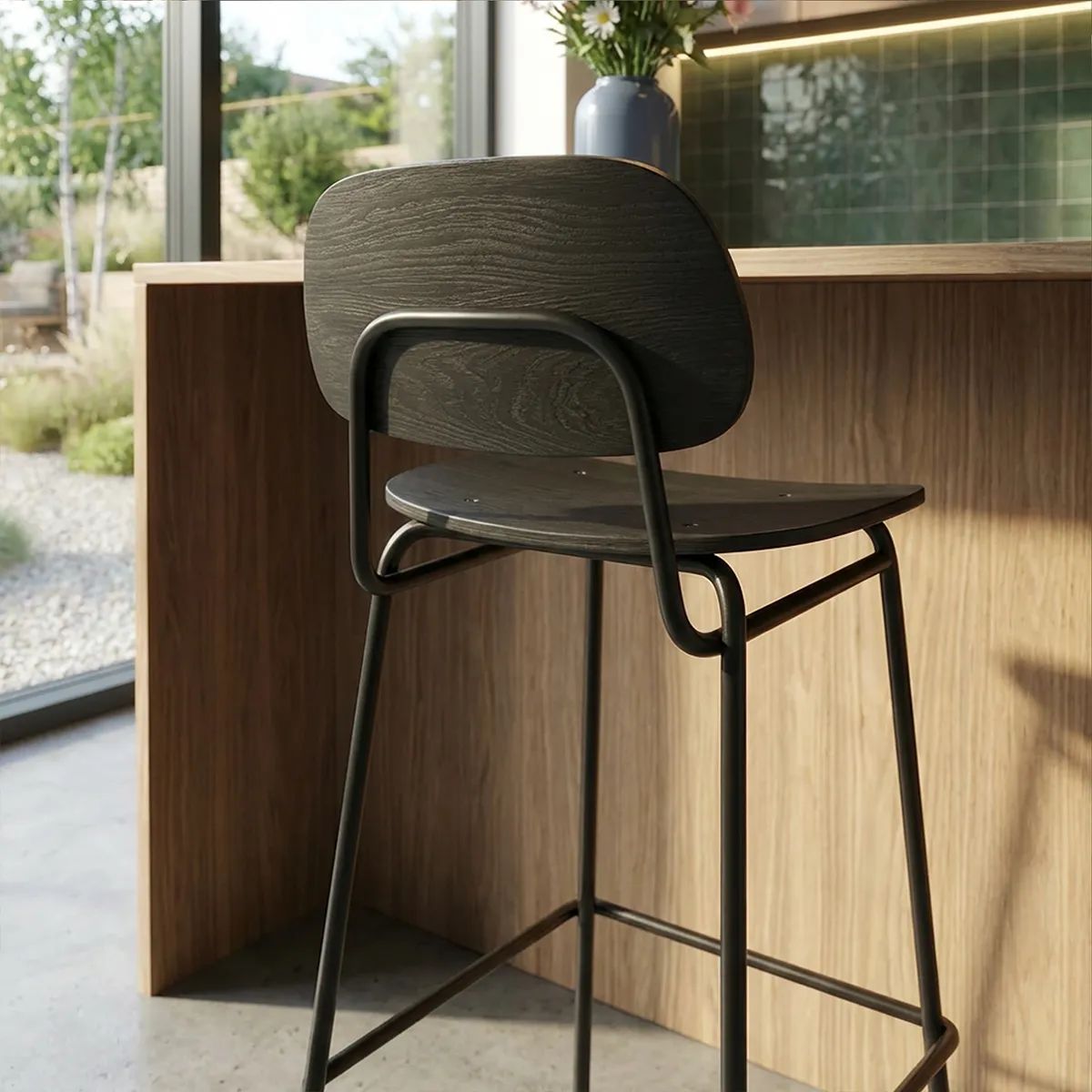 SACKit Barstole Frame Bar Stool Frame Barstol i Sort, 68 cm, 3