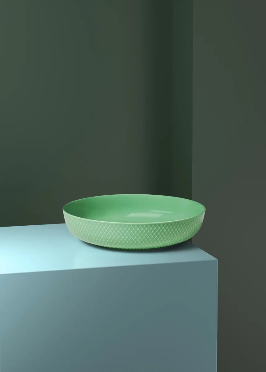 Lyngby Porcelæn Serveringsskåle Rhombe Color Serveringsskål i Grøn, 2