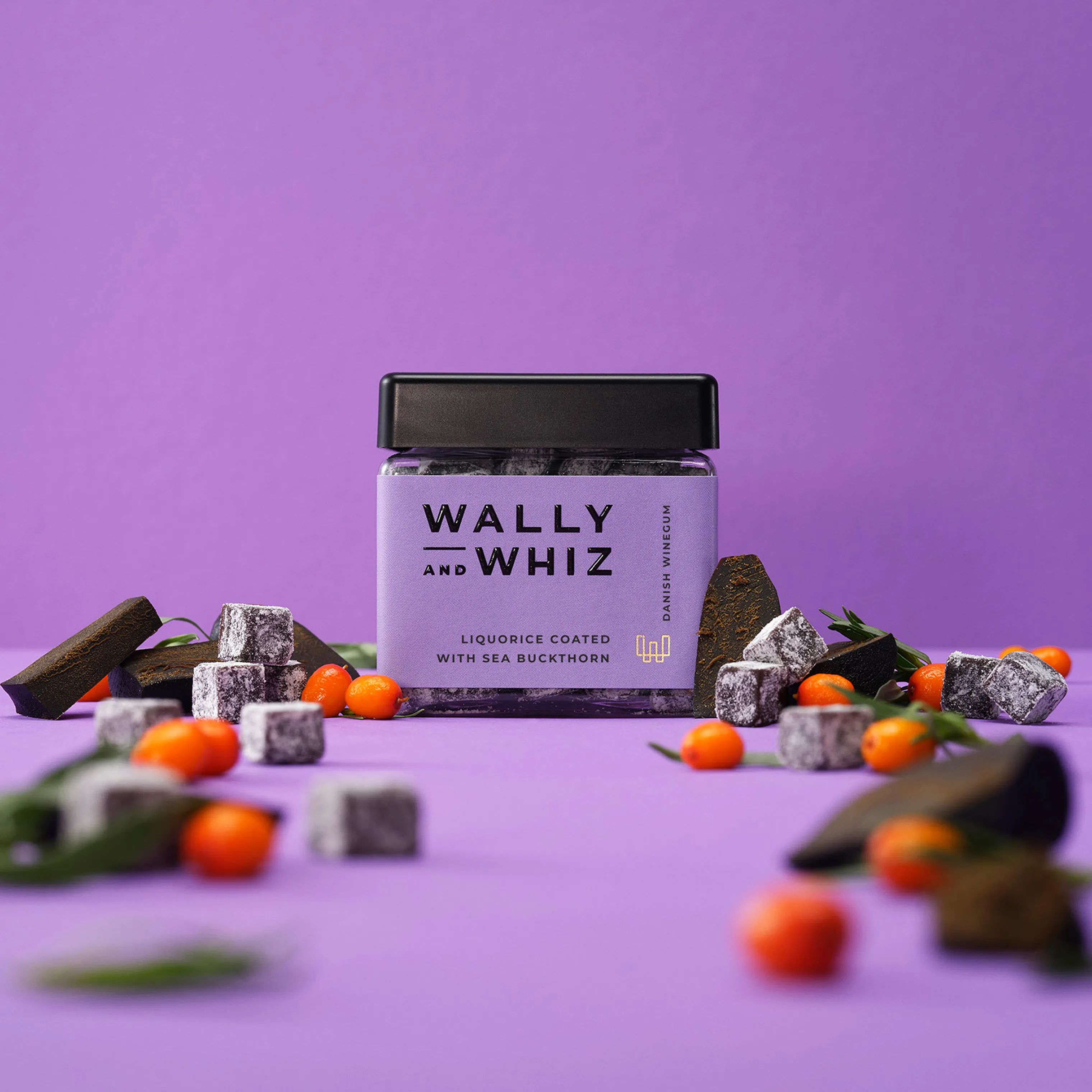 Wally and Whiz Søde sager Lakrids med havtorn i 140 gram, 2
