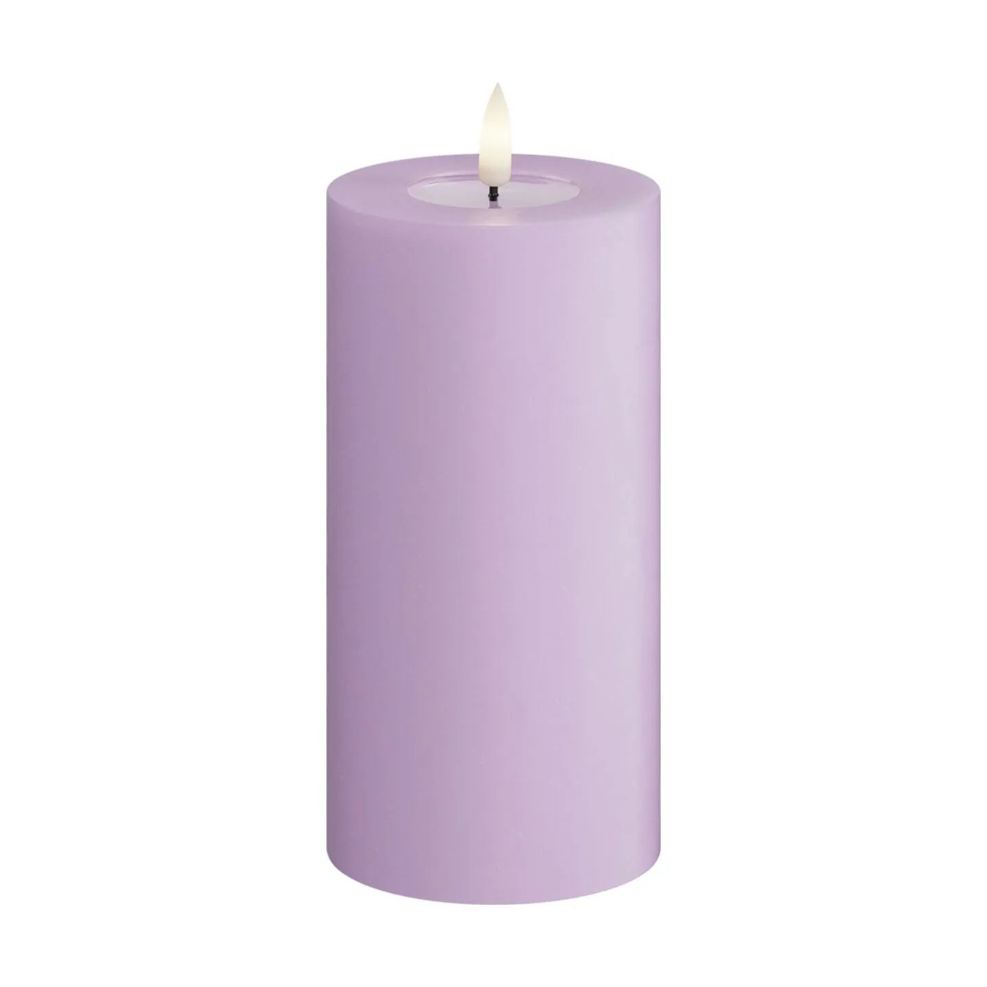 Deluxe Homeart LED-lys Real Flame LED Bloklys i Lavendel, 15 cm, 1