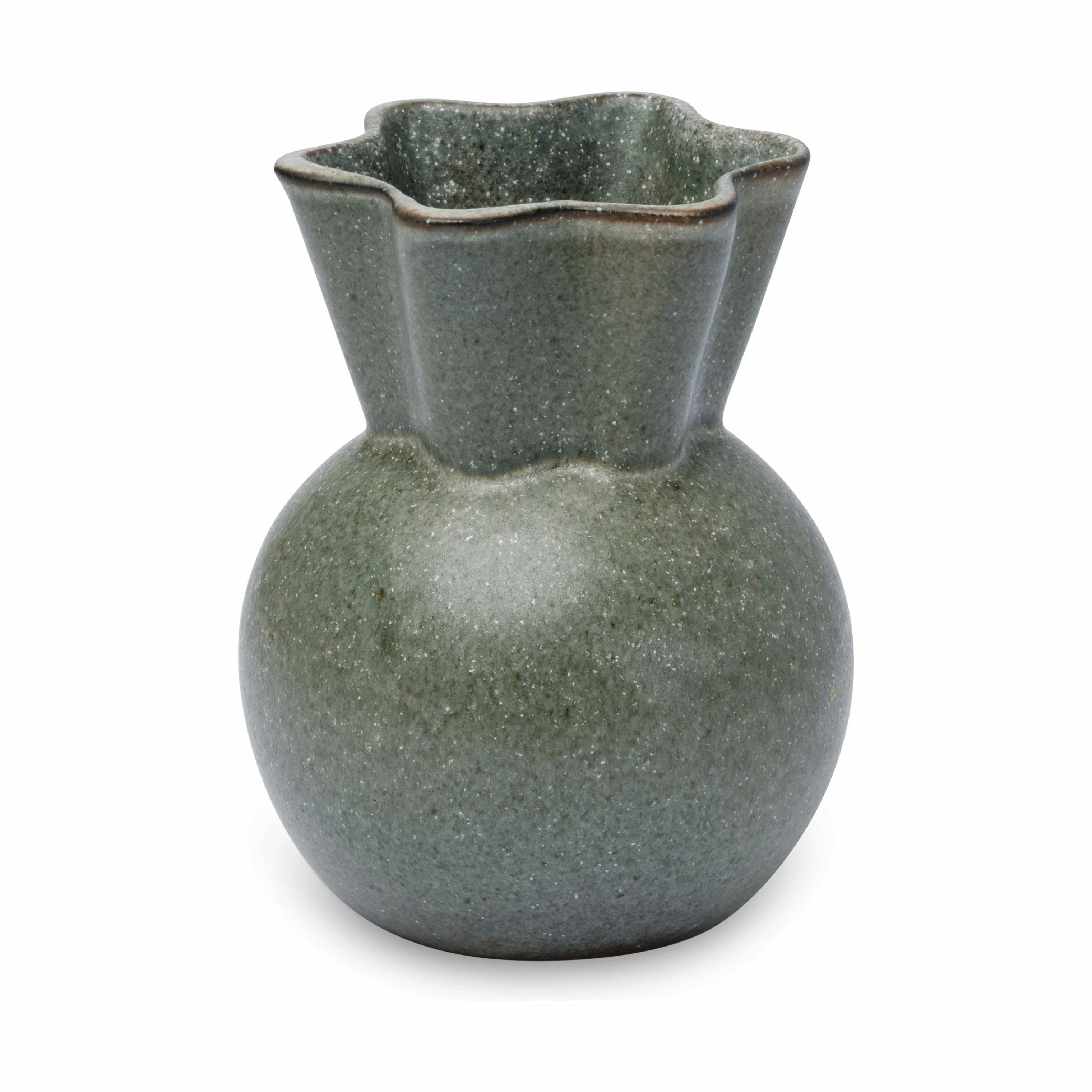 Spring Copenhagen Vaser Svungen Top Vase i Støvet grøn, 14 cm, 1