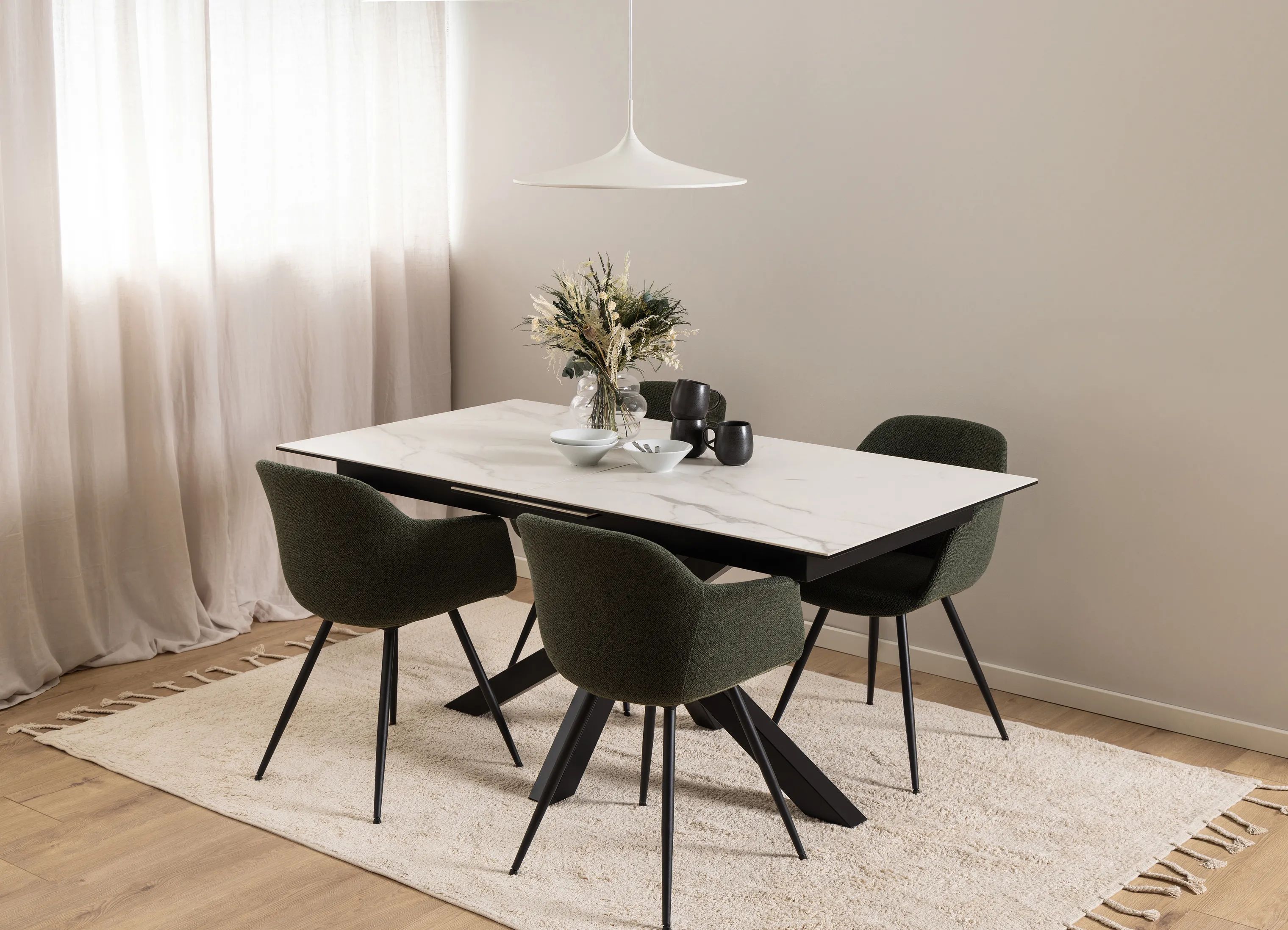 CASA Living Spiseborde Heaven Spisebord i Hvid ankranes, B210 x L90 cm, 3