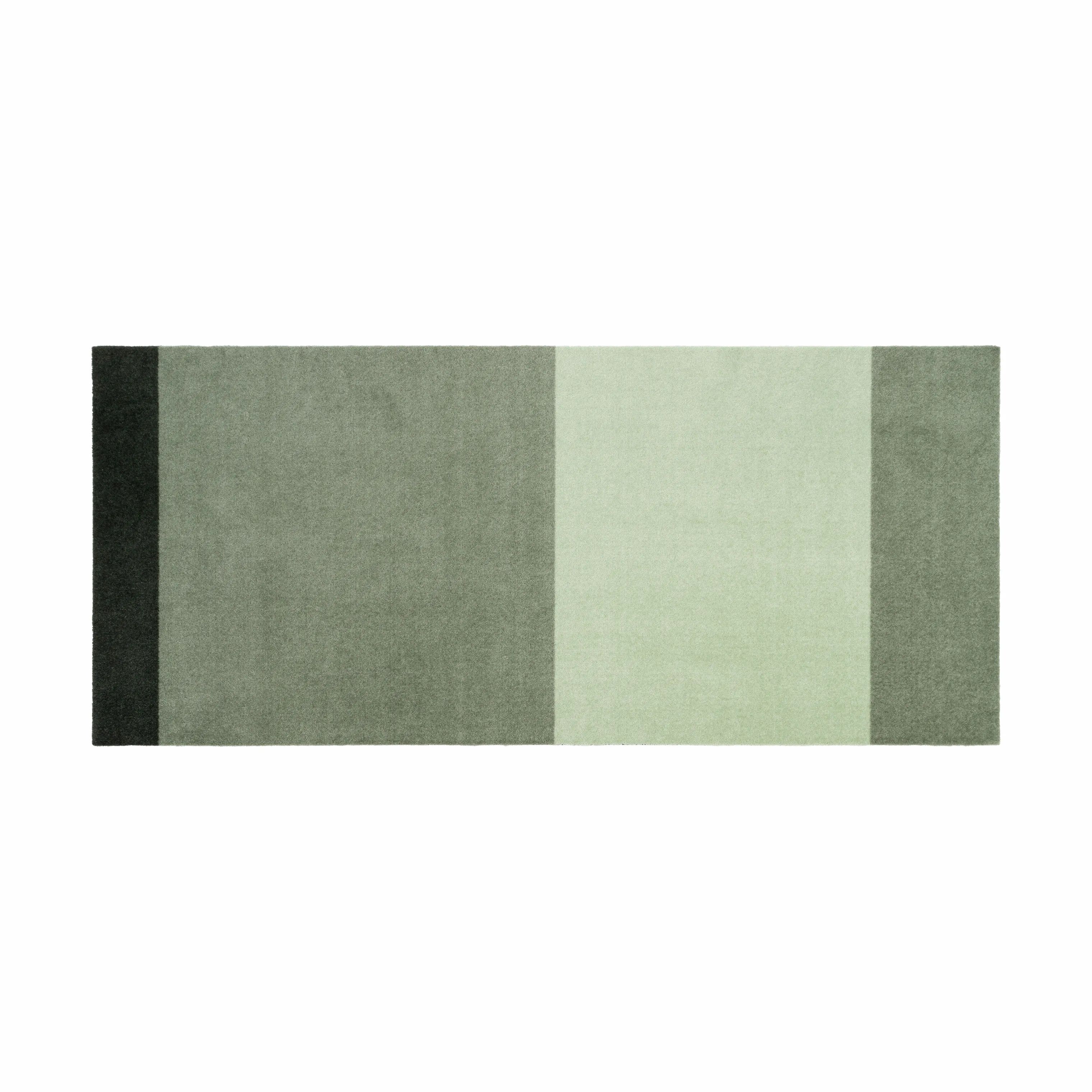Tica Copenhagen Gulvtæpper Stripes Horisontal Gulvtæppe i Lysgrøn/støvetgrøn/mørkegrøn, B90 x L200 cm, 1