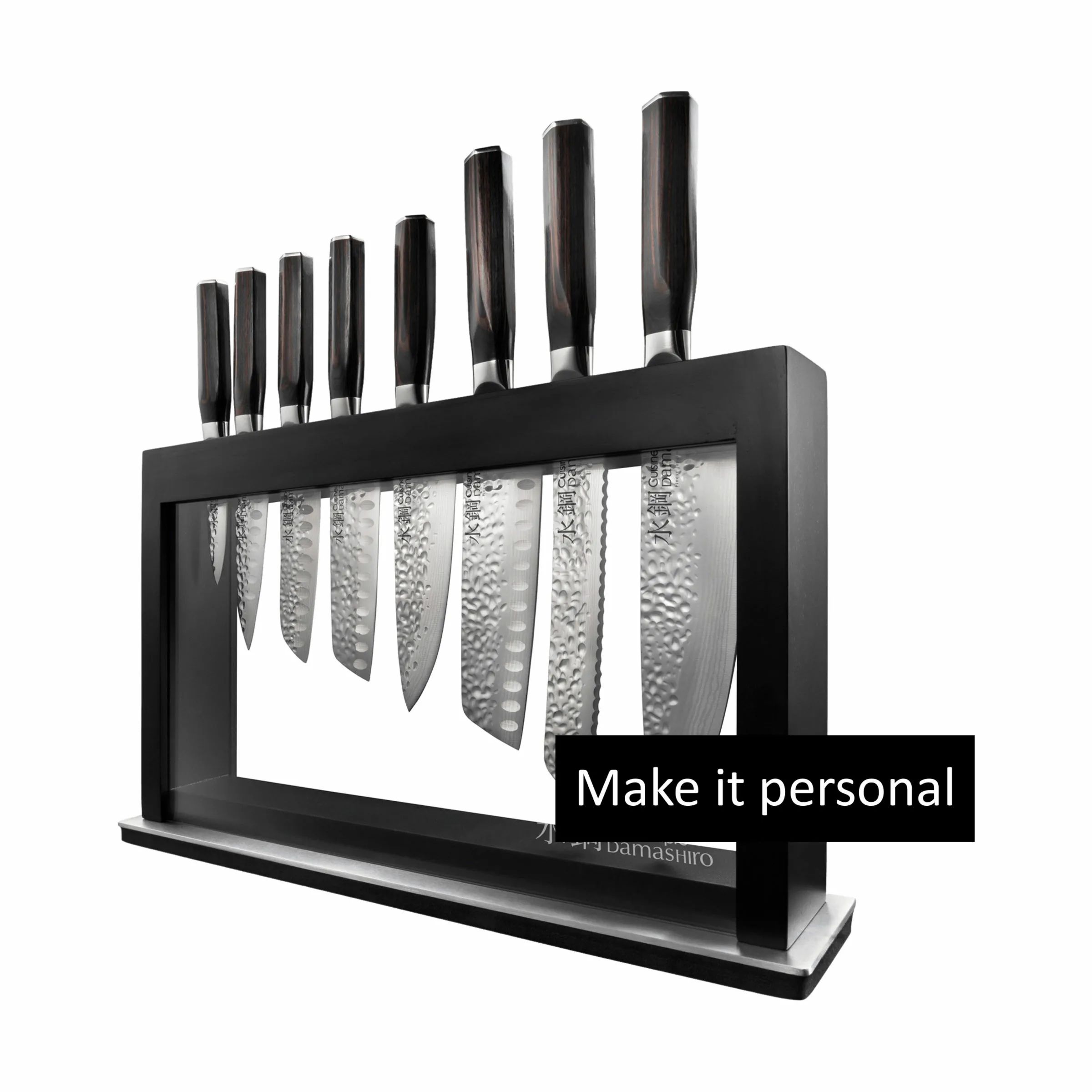 THE CUSTOM CHEF™ Knivblokke med knive Cuisine::pro® Damashiro® EMPEROR Cuisine::pro Damashiro EMPEROR Hisa Knivblok - 9 dele i Sort/klar, 1