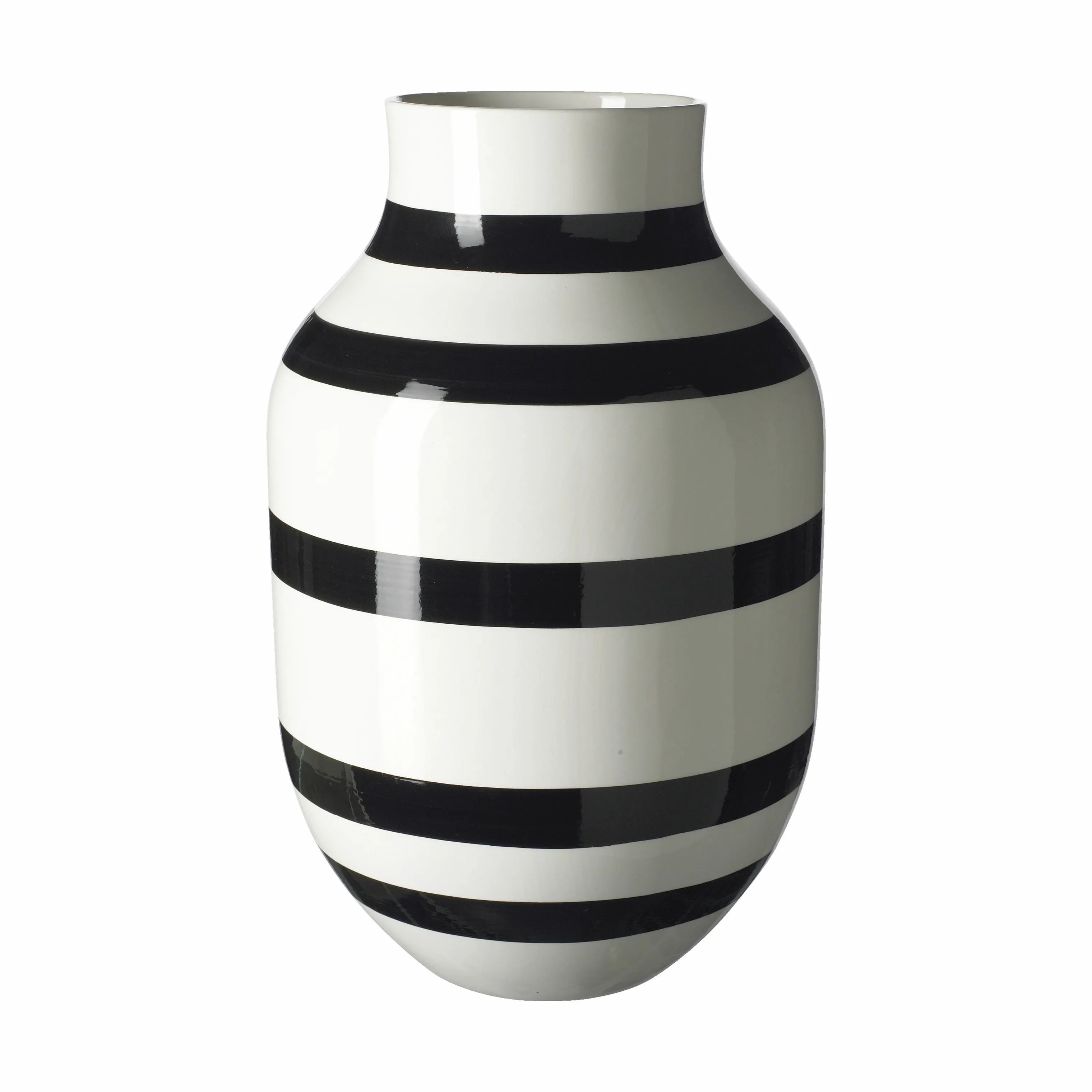 Kähler Vaser Omaggio Vase i Hvid/sort, H30,5 x Ø18,6 cm, 1