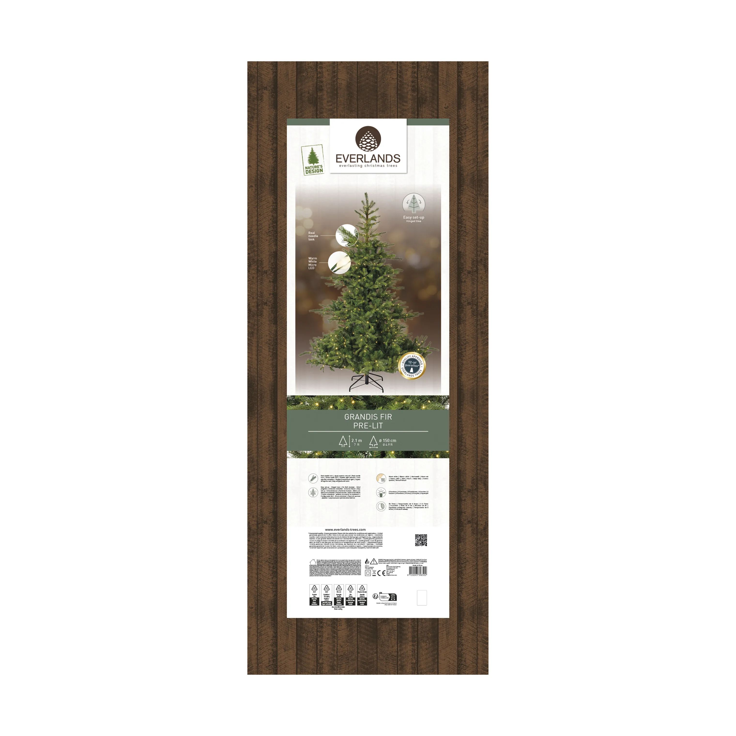 Casa Christmas Juletræer Grandis Fir Kunstigt Juletræ m. LED Lys i H 210 cm - 550 LED lys, 4