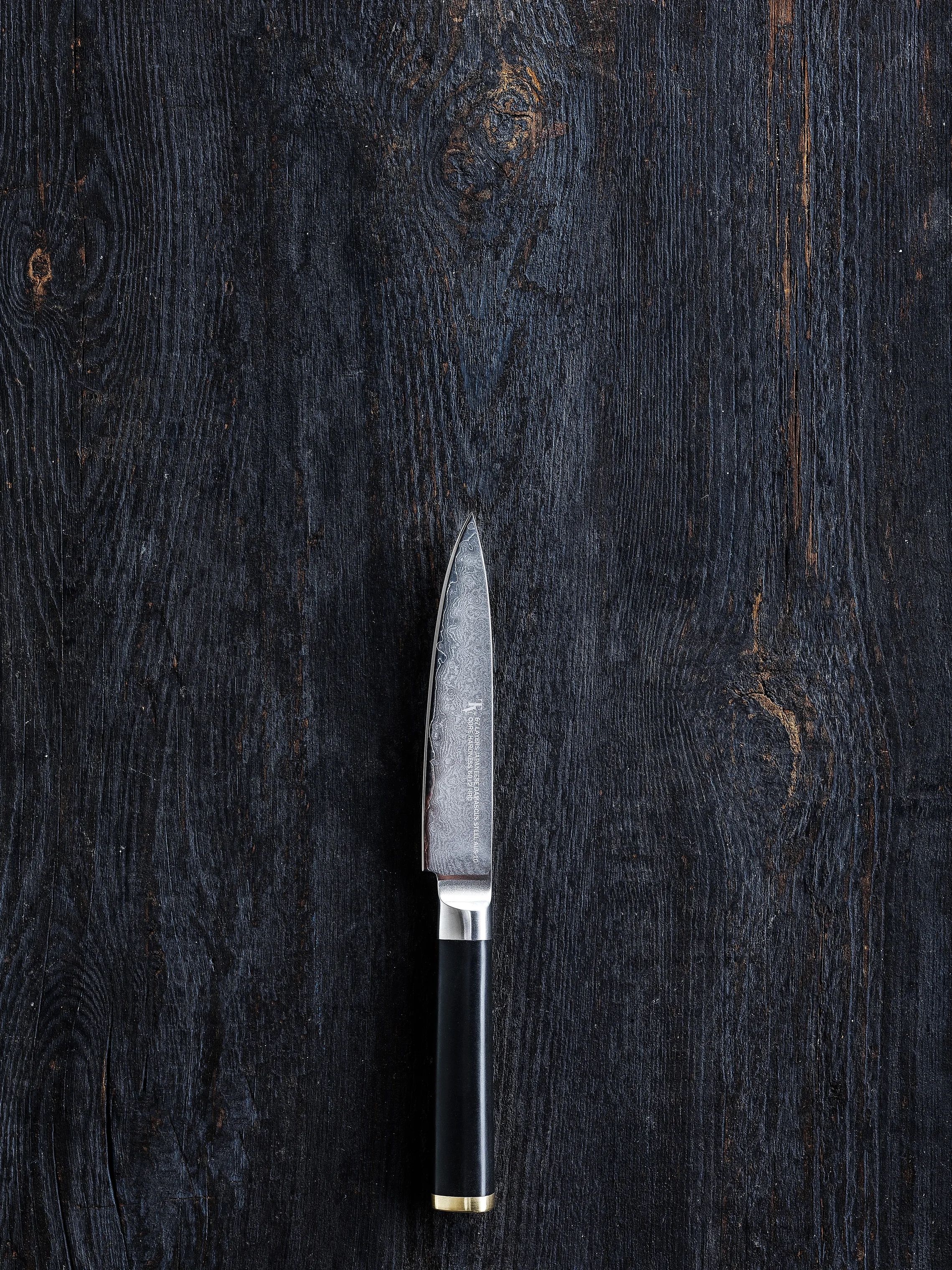 Timm Vladimir Kitchen Universalknive Damaskus Universalkniv i sort/messing, 2