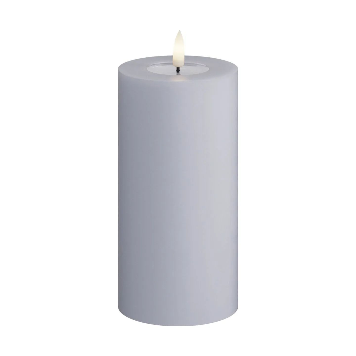 Deluxe Homeart LED-lys Real Flame LED Bloklys i Dust blue, 15 cm, 1