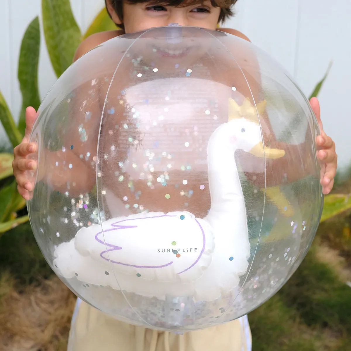 Sunnylife Badeudstyr 3D Badebold - Princess Swan i Hvid, 3