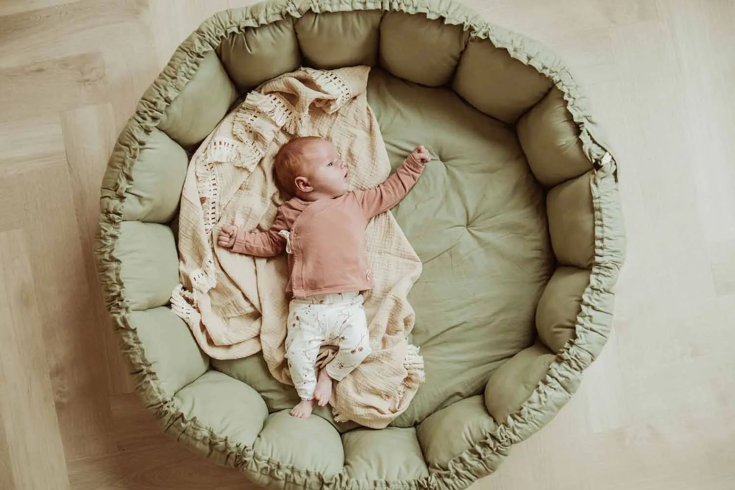 Play&Go Til børneværelset Bloom Babynest Legemåtte i Grøn, 2