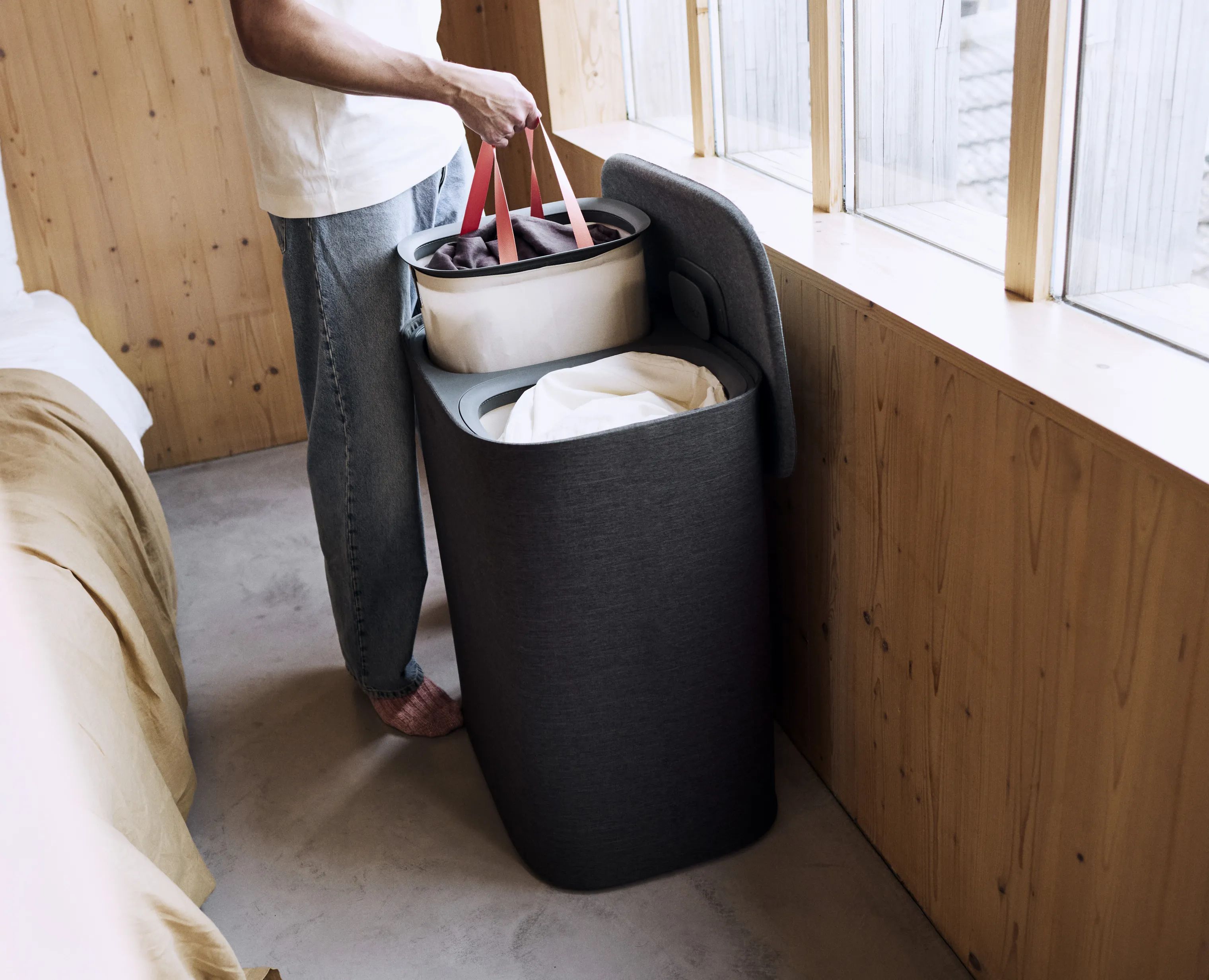 Joseph Joseph Vasketøjskurve Tota Vaskekurv i Forest Grey, 90 L, 5