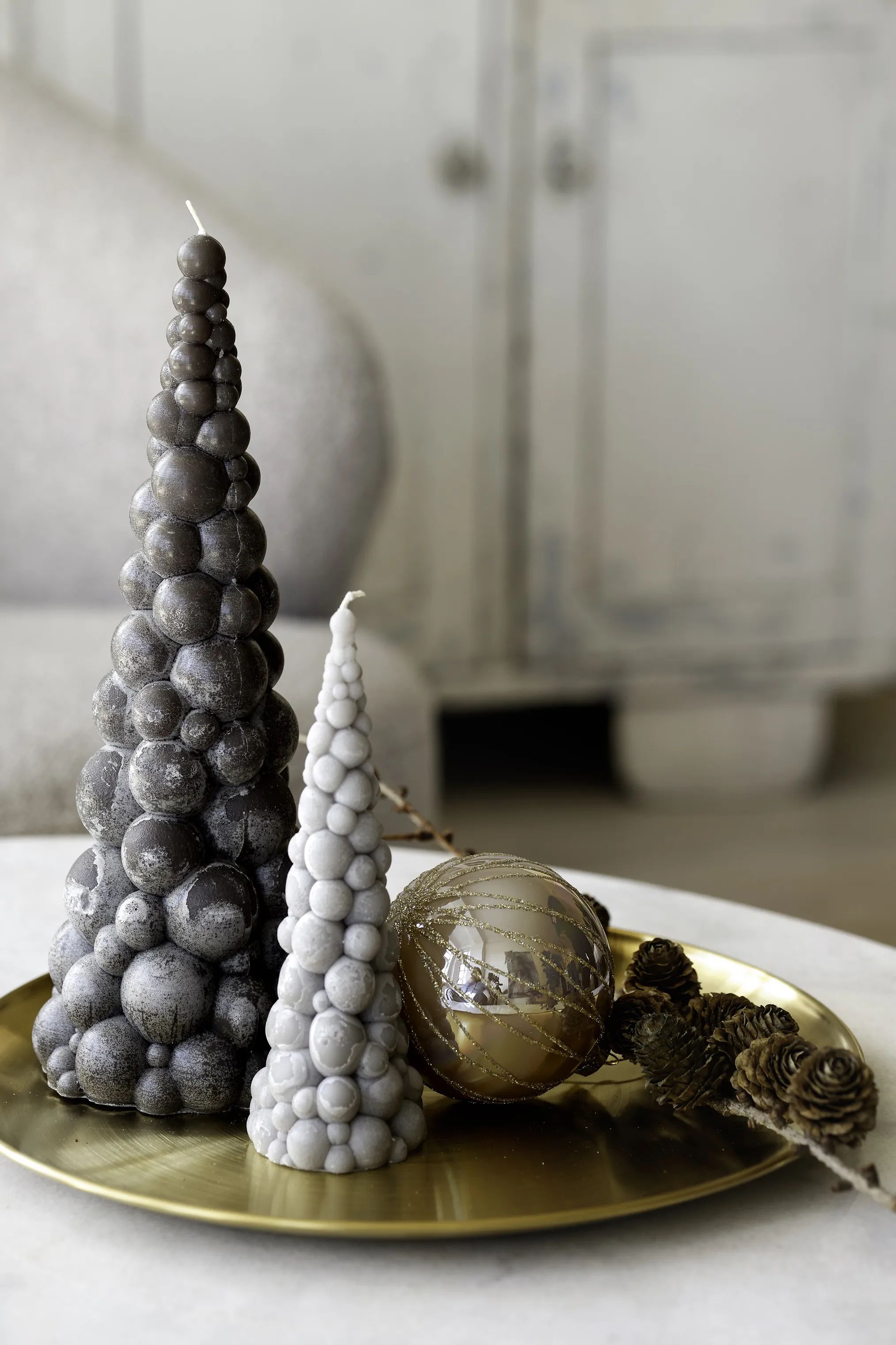 Casa Christmas Bloklys Lys - Bubble Juletræ i Brun, 2