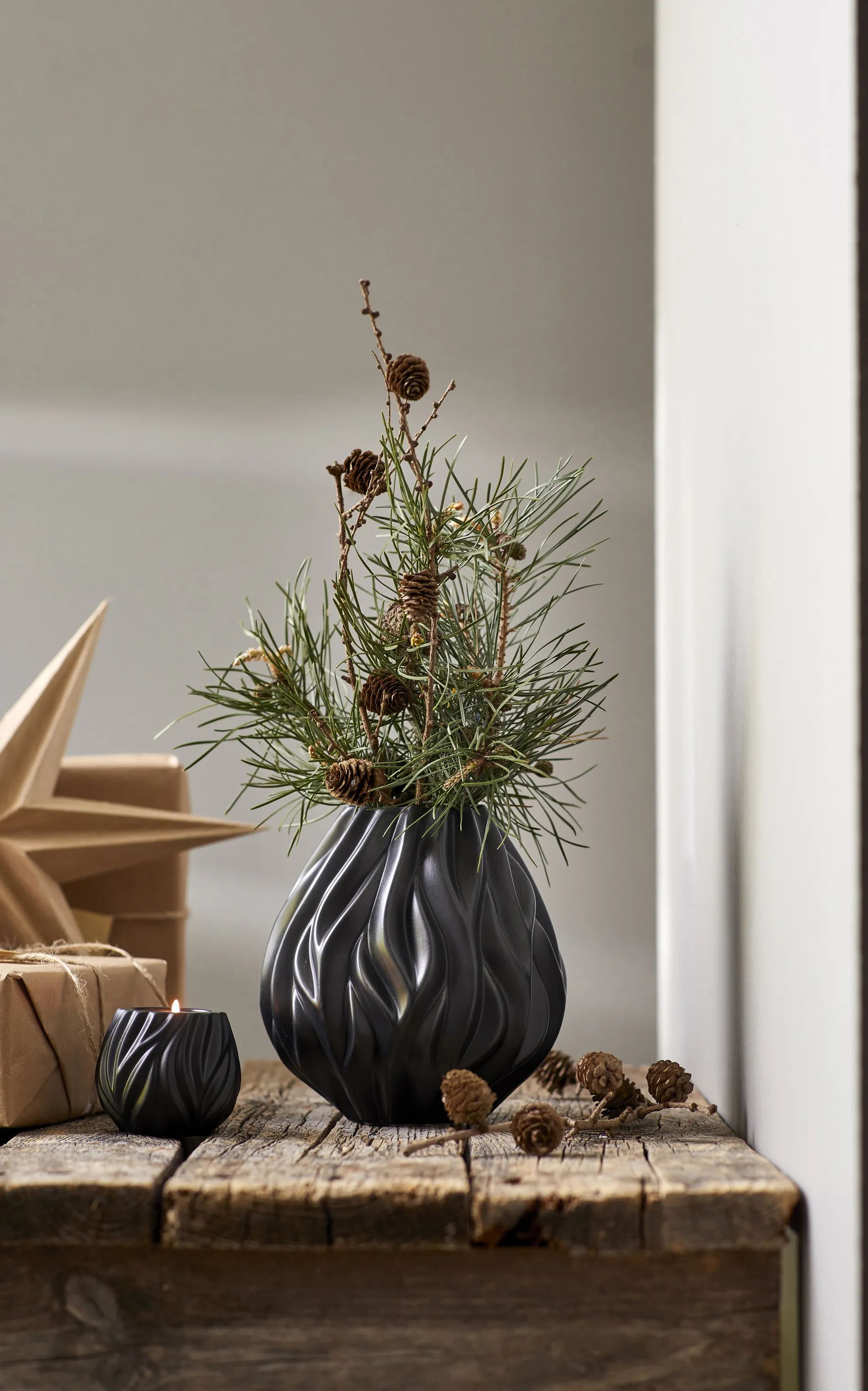 Morsø Vaser Flame Vase i Sort, 23 cm, 3